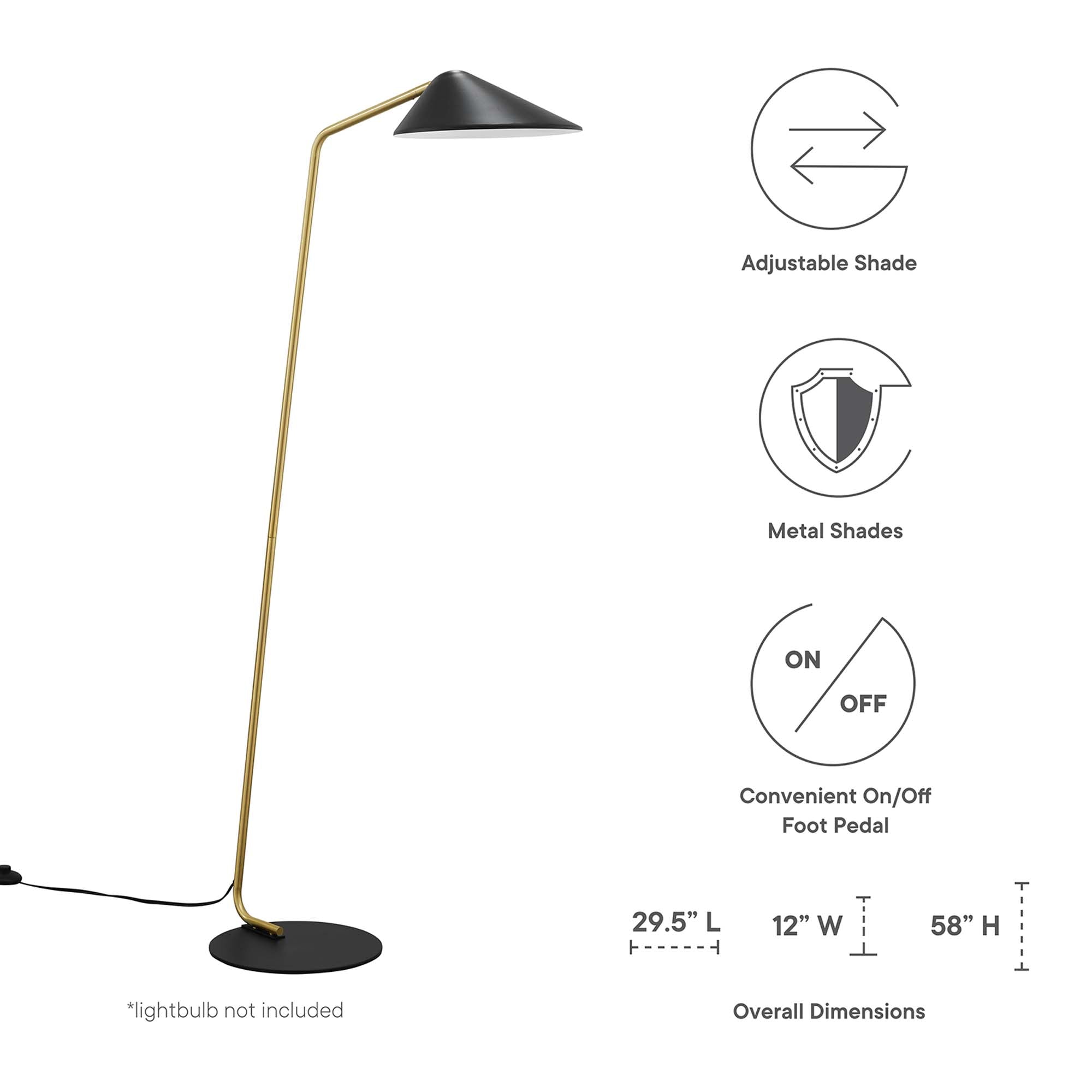 Lampadaire Journey Standing en noir