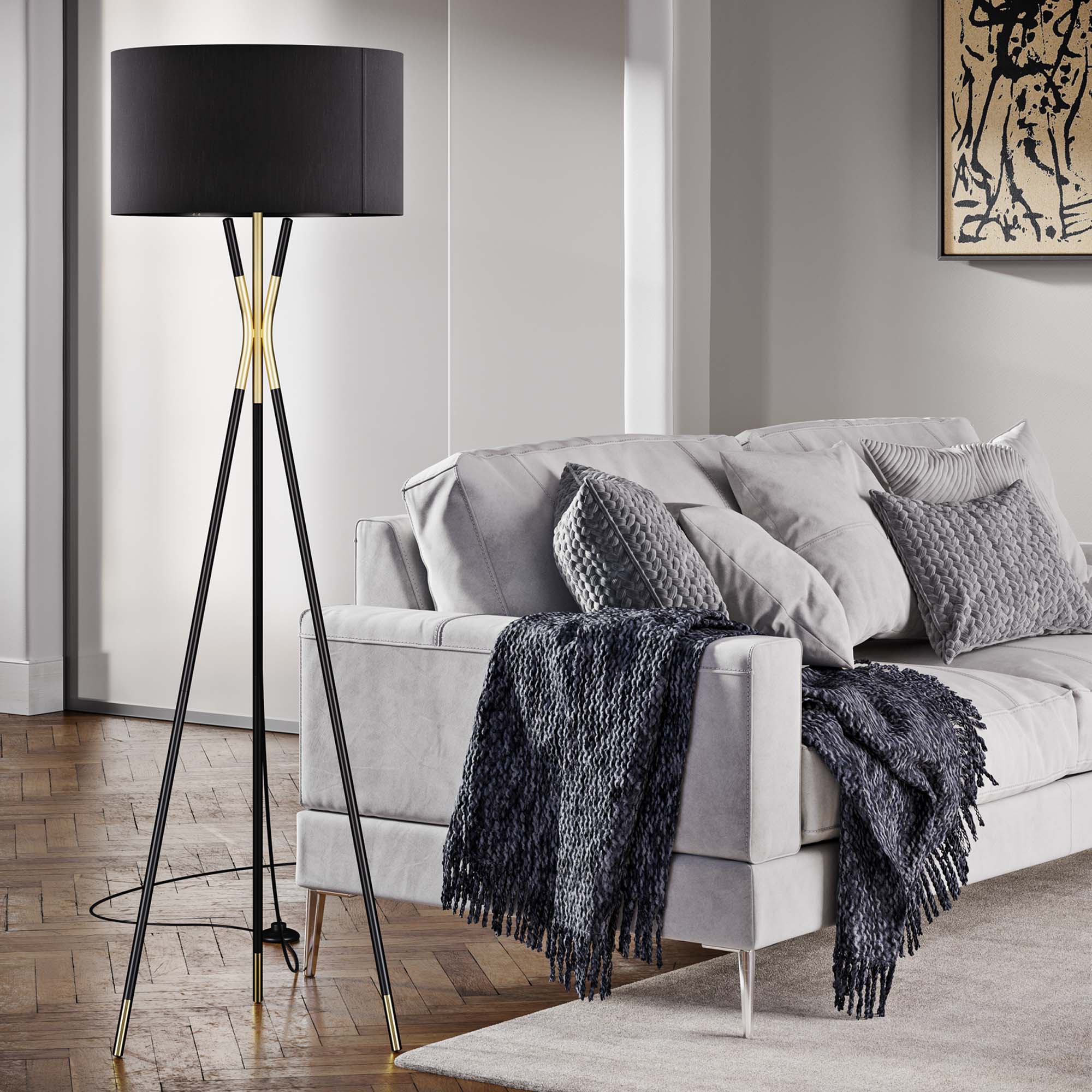 Audrey Standing Floor Lamp in Black