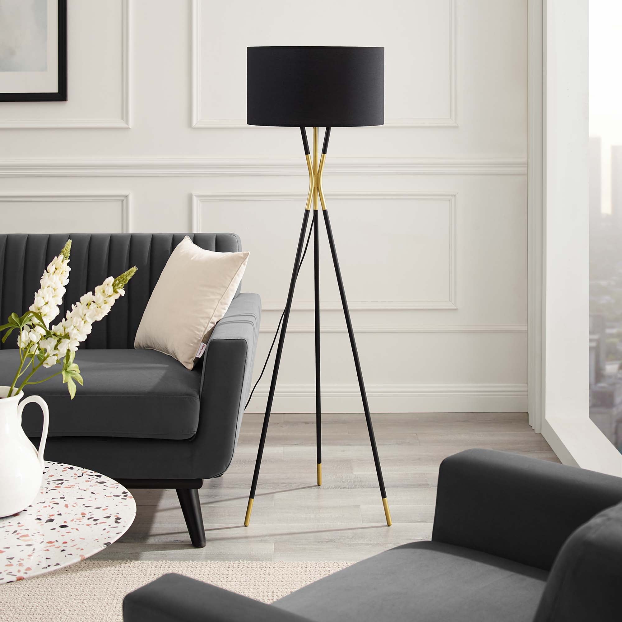 Audrey Standing Floor Lamp in Black