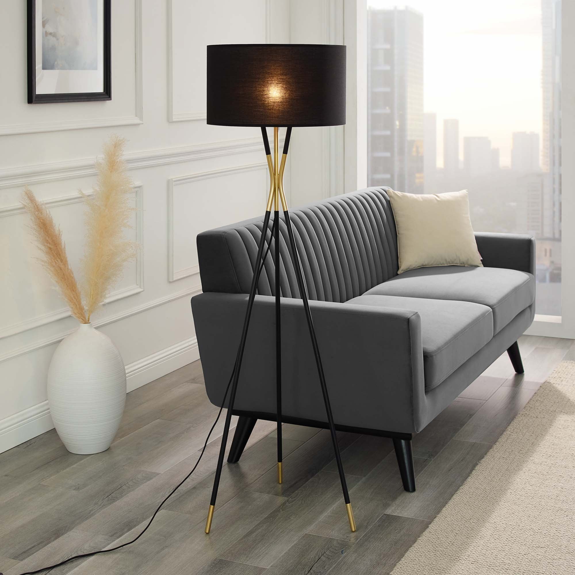 Audrey Standing Floor Lamp in Black