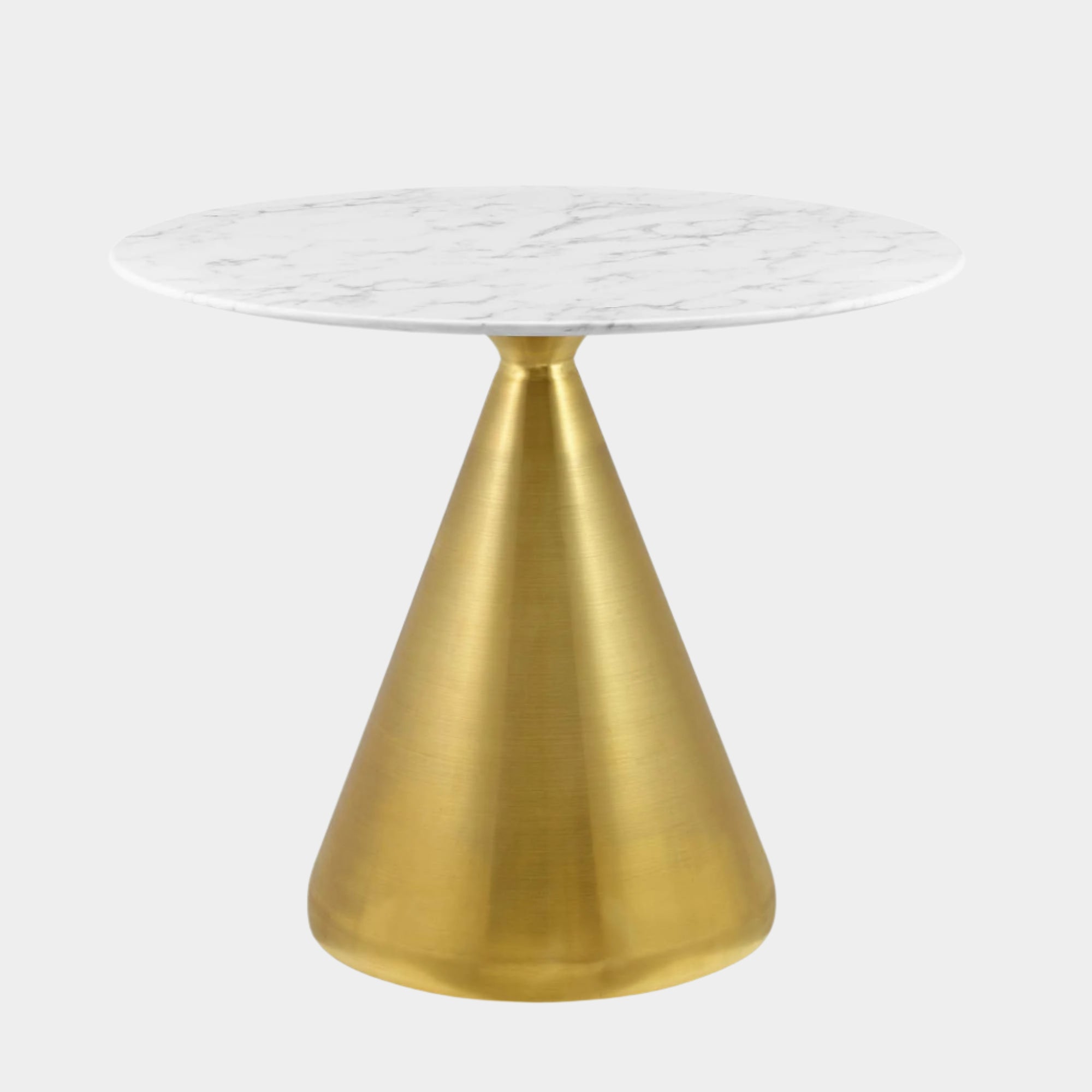 Tupelo 36" Artificial Marble Dining Table in Gold White