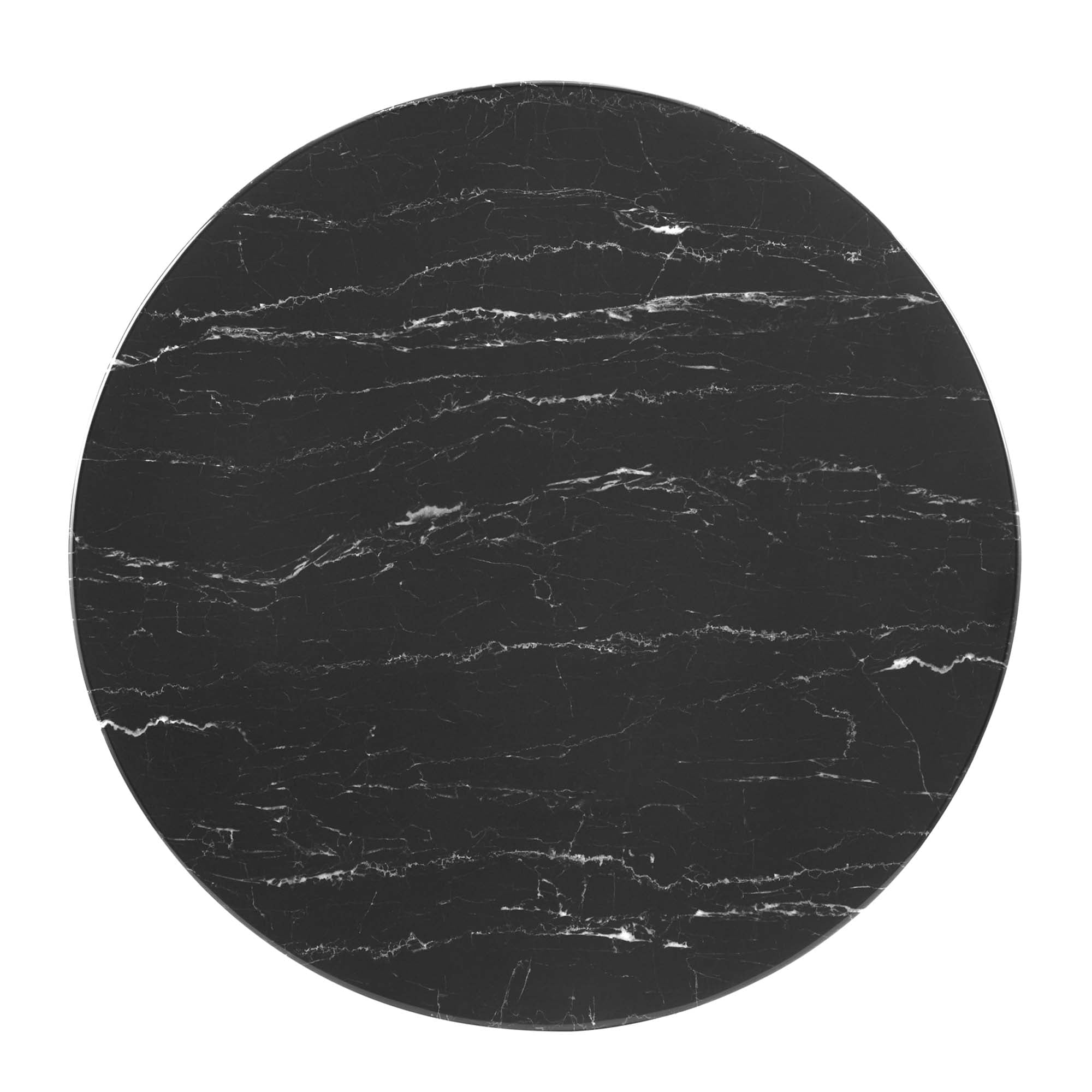 Tupelo 36" Artificial Marble Dining Table in Gold Black