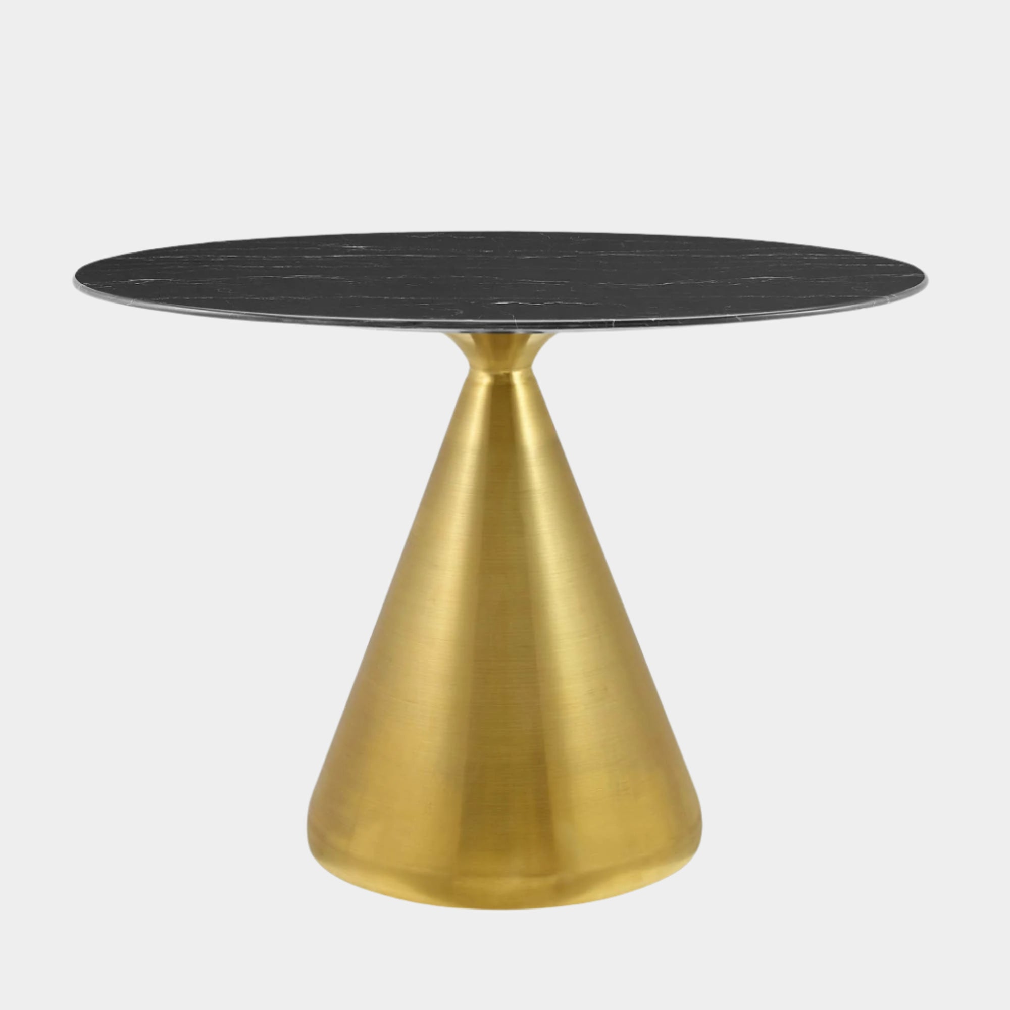 Tupelo 42" Oval Artificial Marble Dining Table in Gold Black