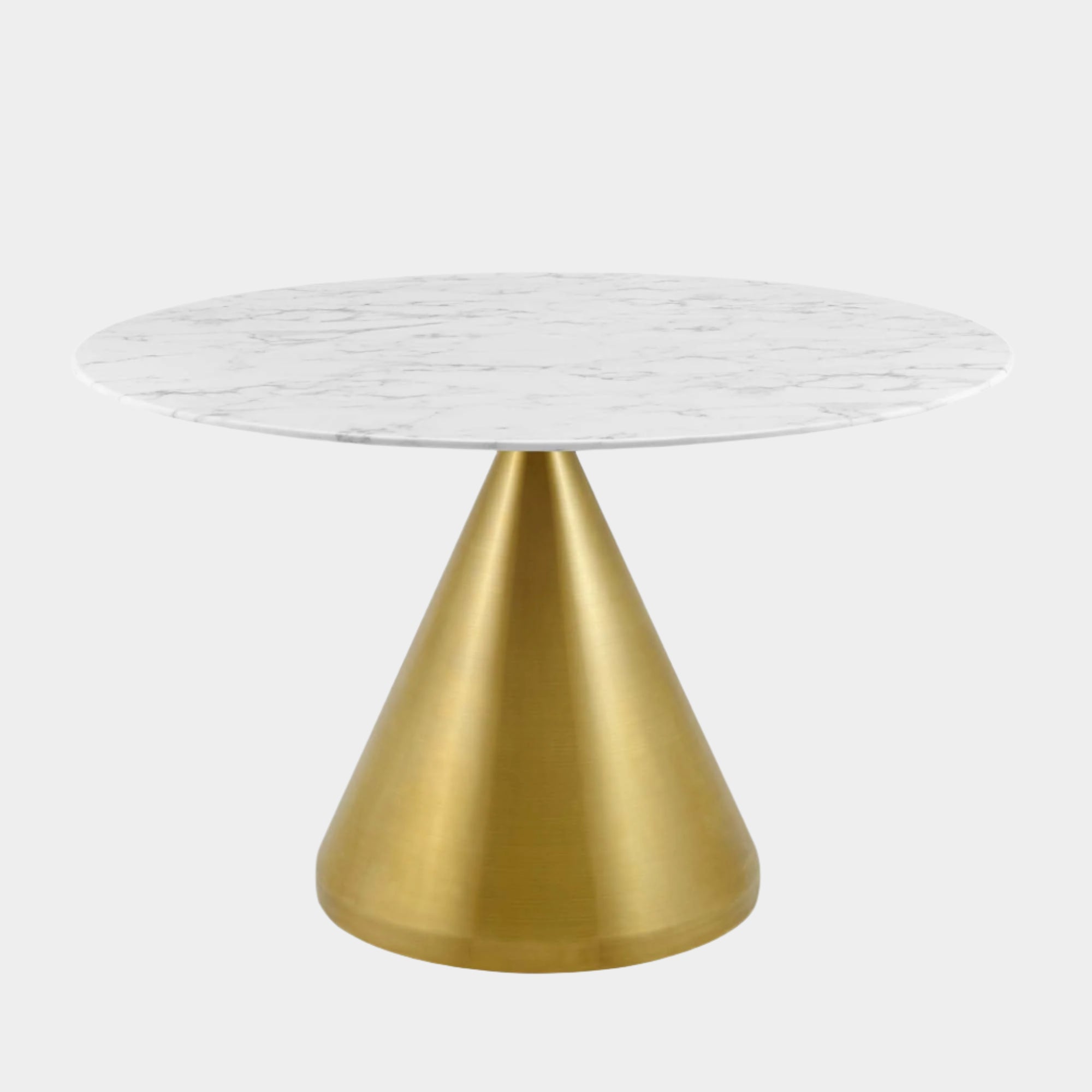 Tupelo 47" Artificial Marble Dining Table in Gold White