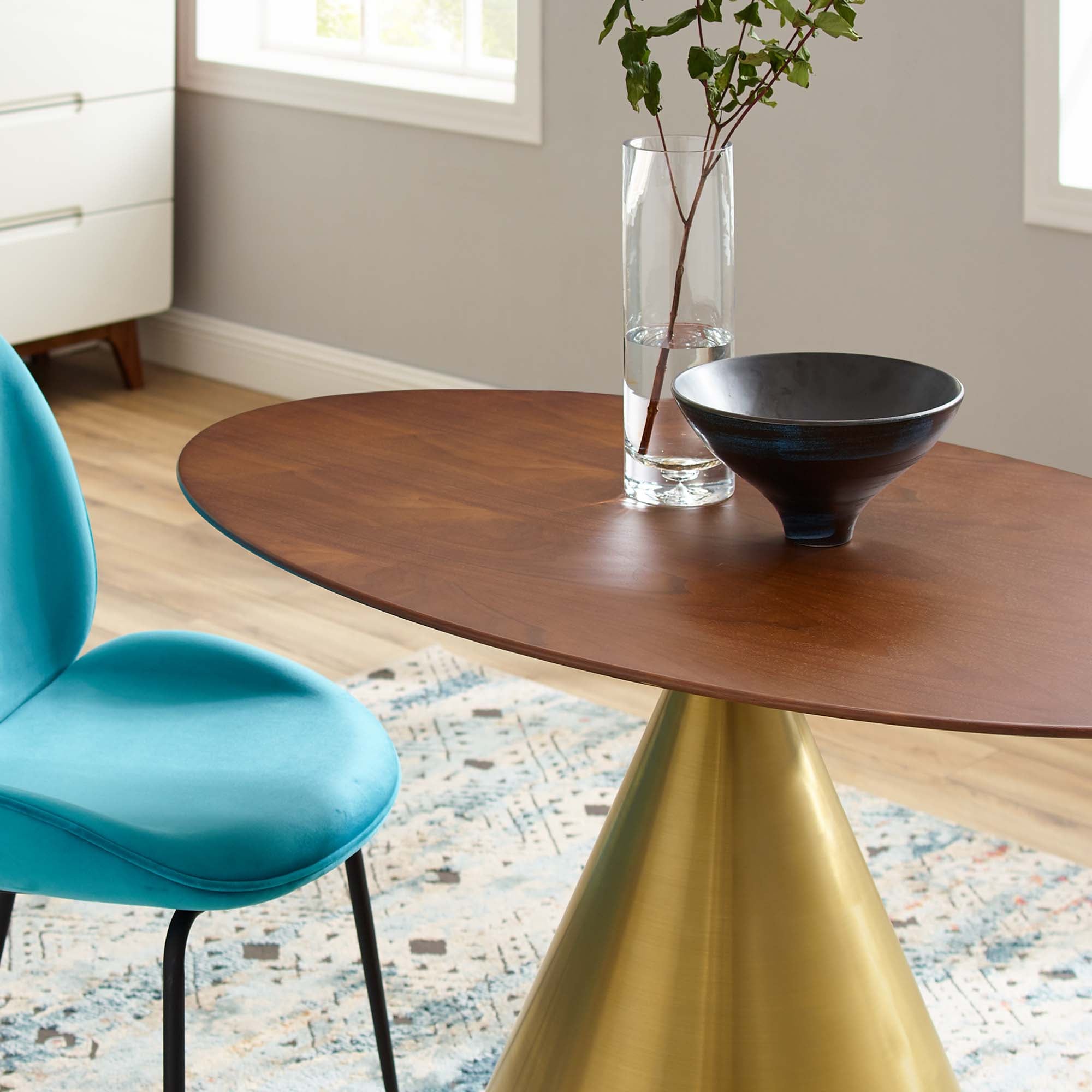 Tupelo 48" Oval Dining Table in Gold Walnut