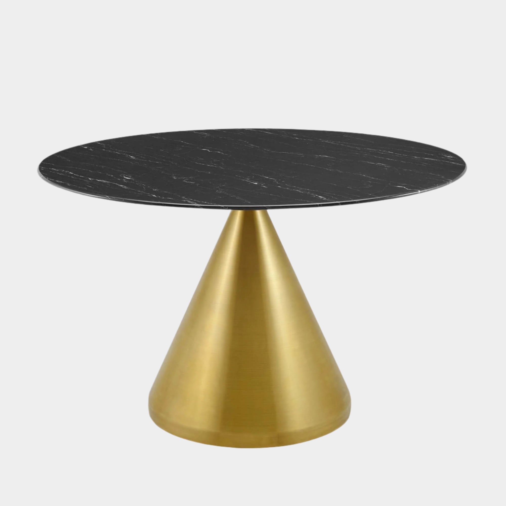 Tupelo 47" Artificial Marble Dining Table in Gold Black