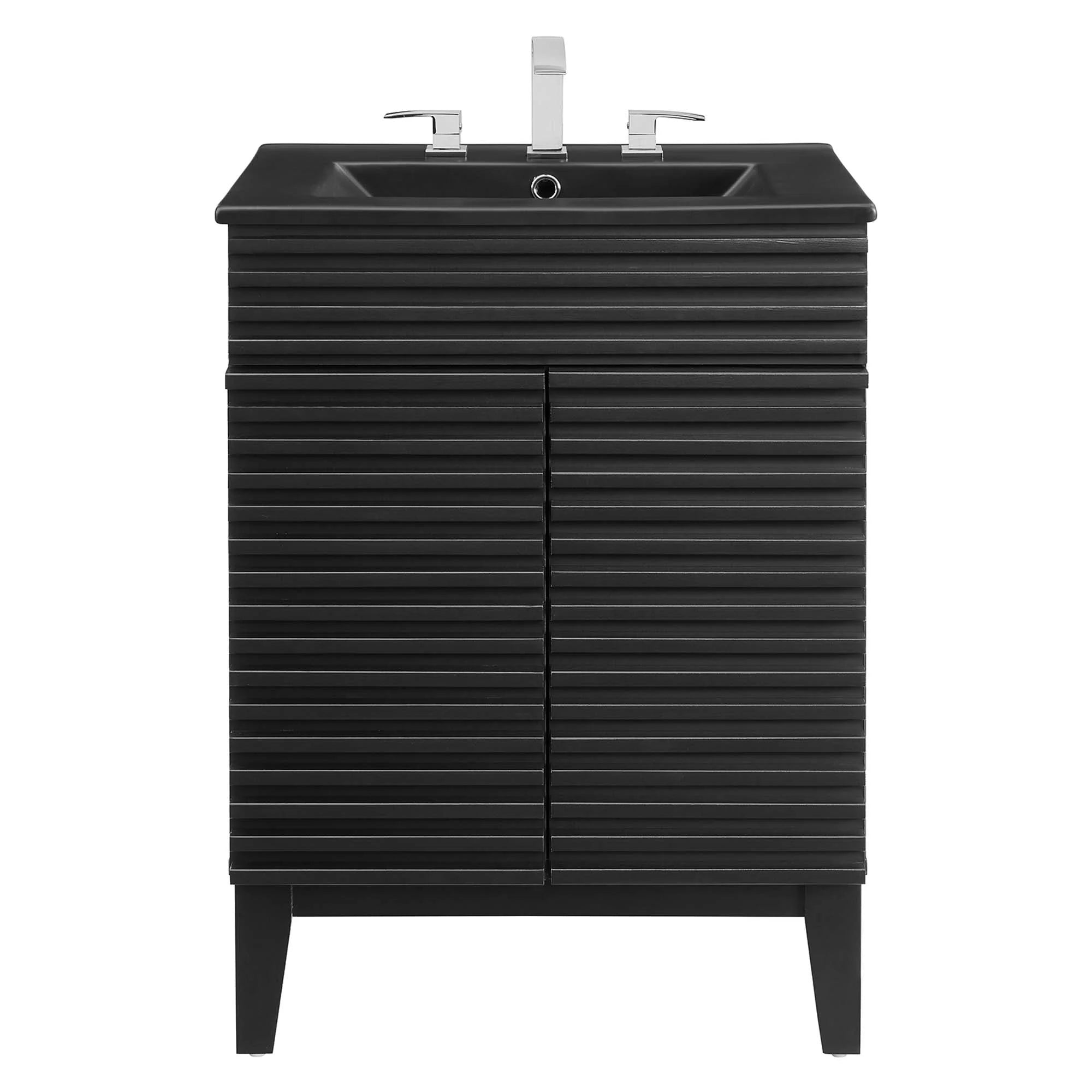 Meuble-lavabo de salle de bain avec vasque noire incluse