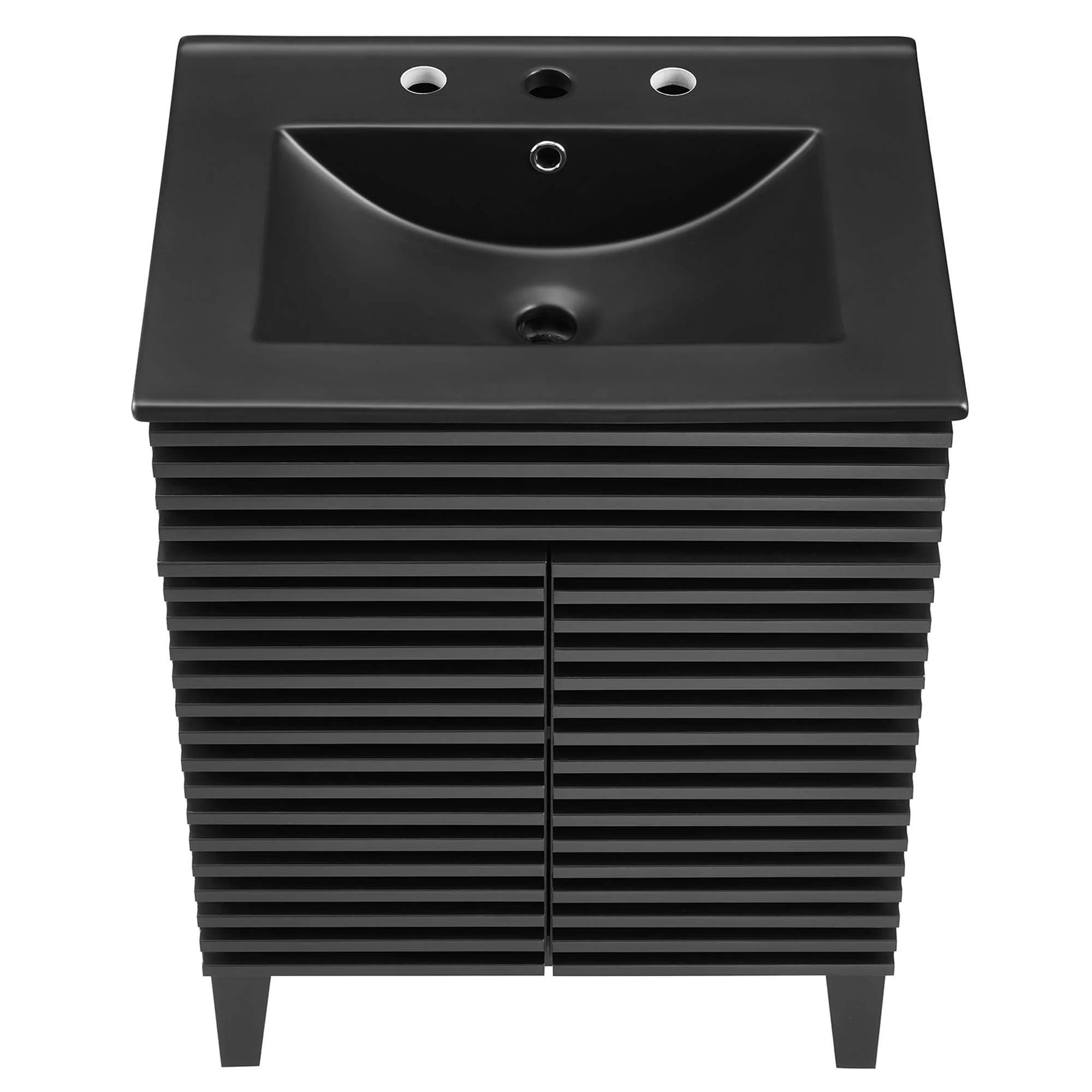 Meuble-lavabo de salle de bain avec vasque noire incluse