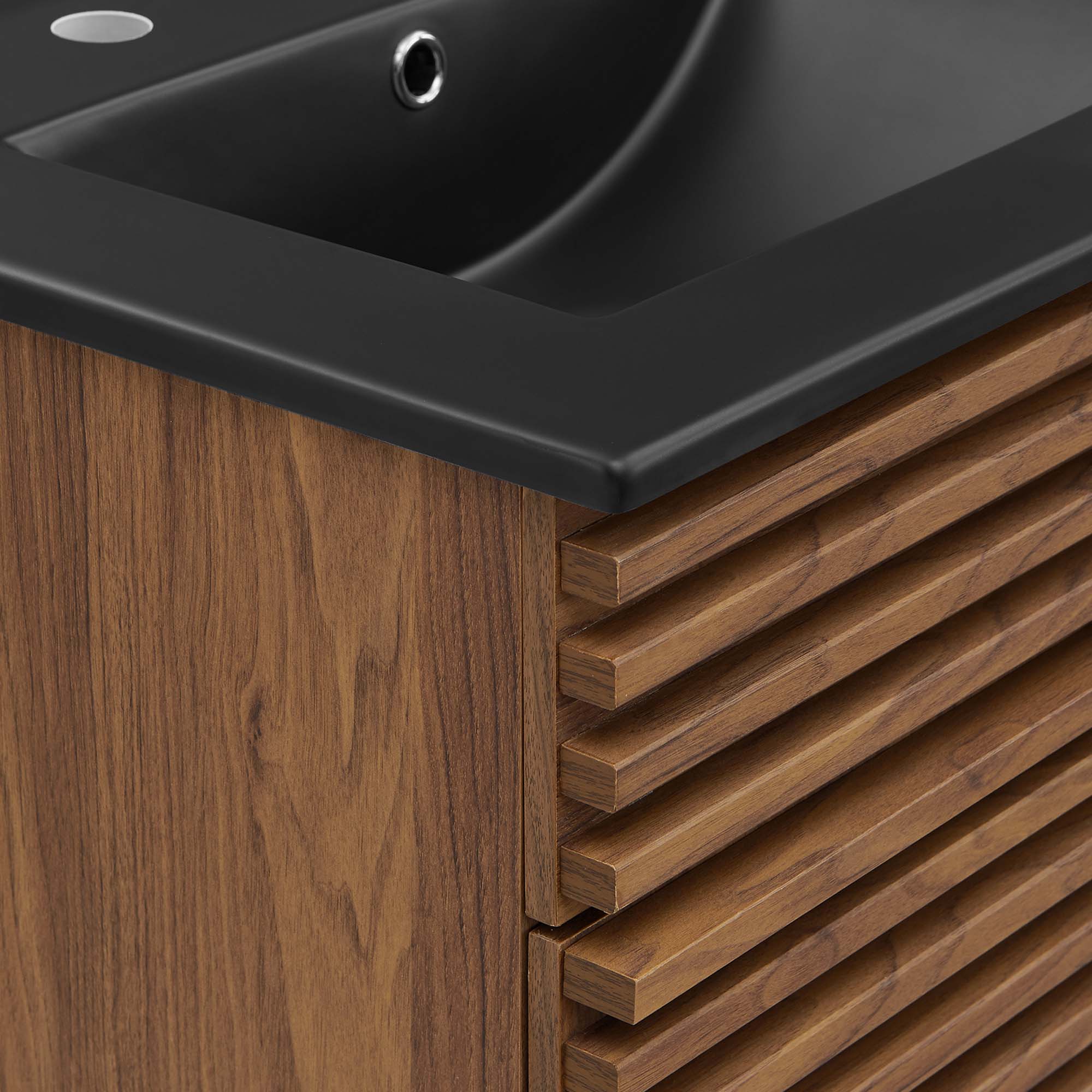 Meuble-lavabo de salle de bain avec vasque noire incluse