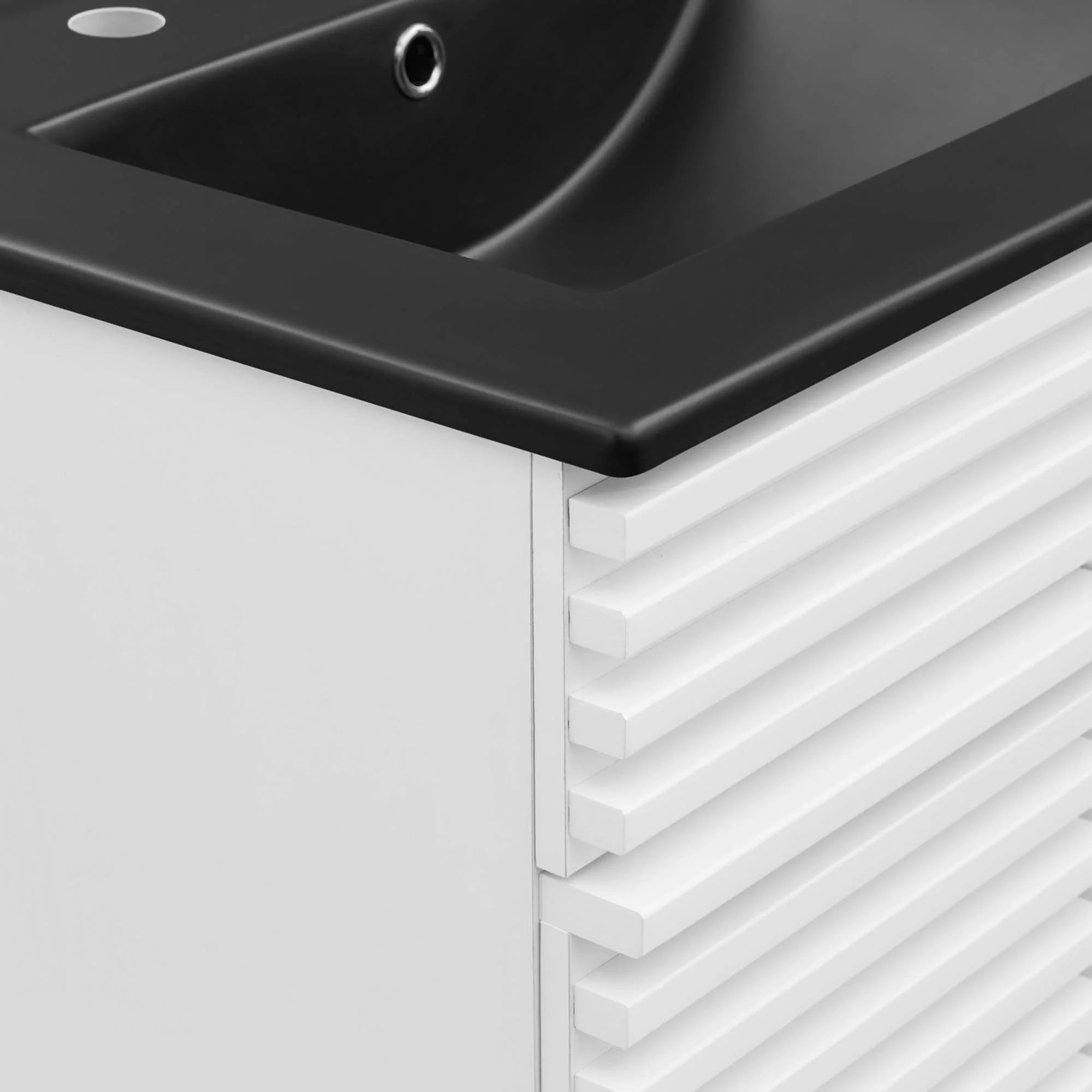 Meuble-lavabo de salle de bain avec vasque noire incluse