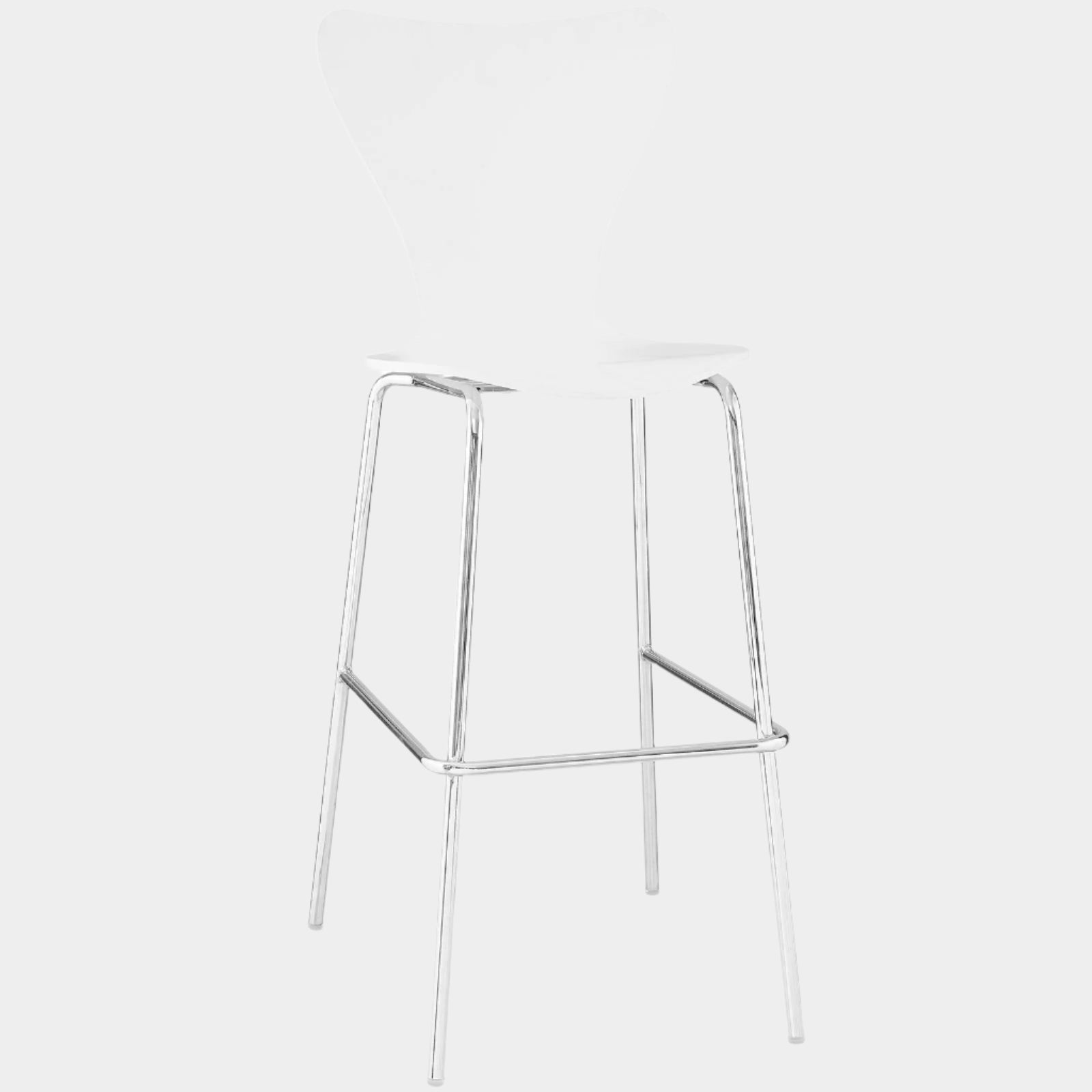 Ernie Wood Bar Stool in White