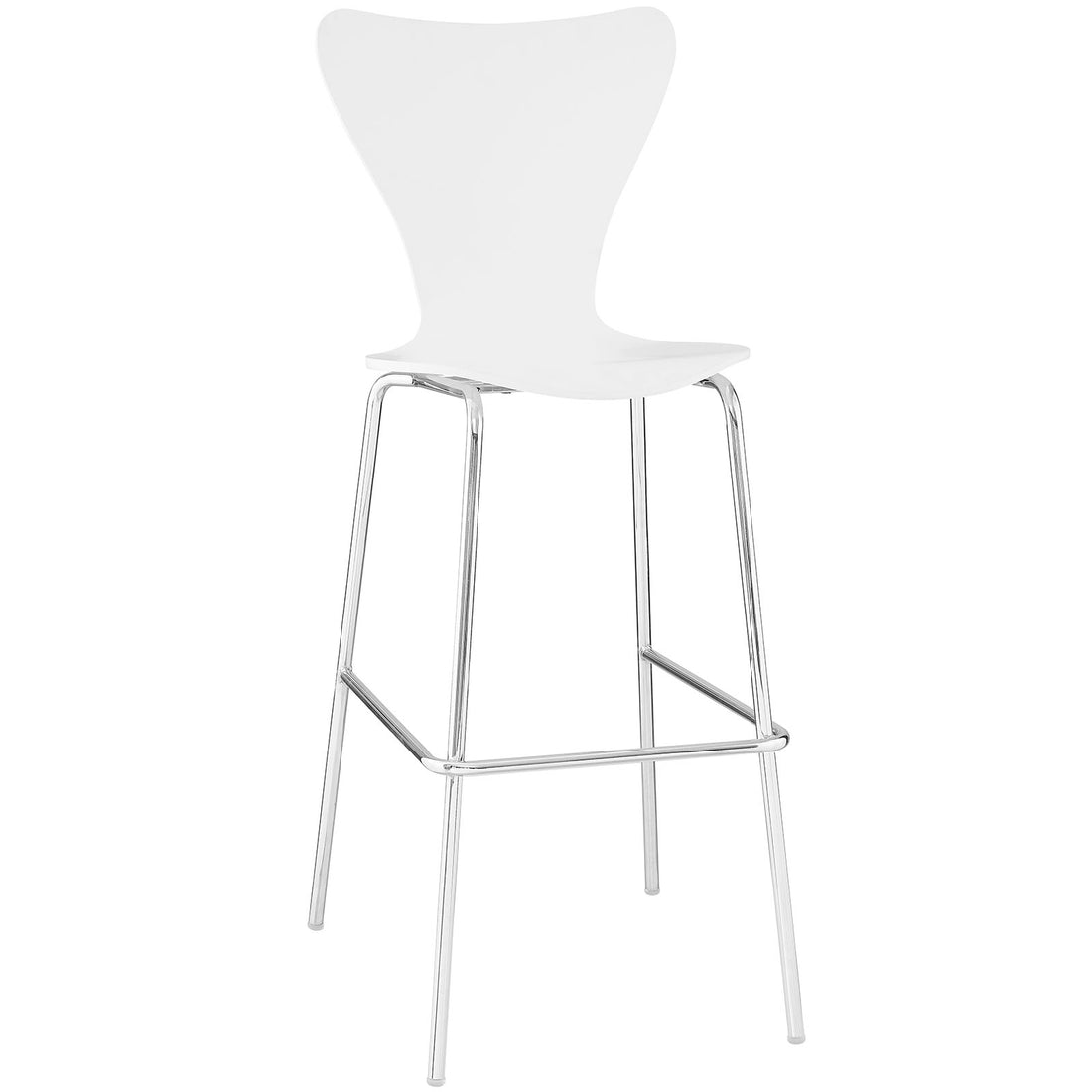 Ernie Wood Bar Stool in White