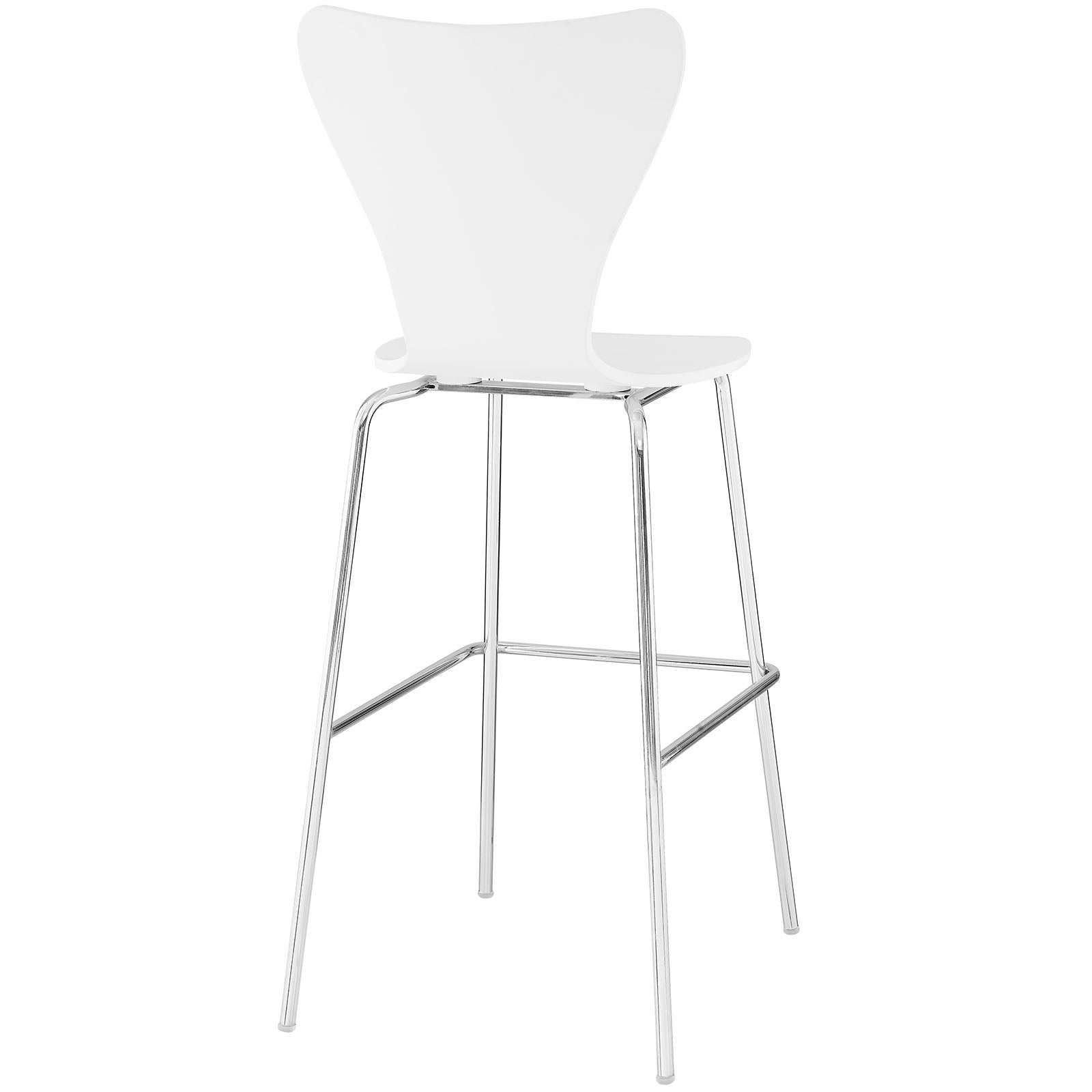 Ernie Wood Bar Stool in White