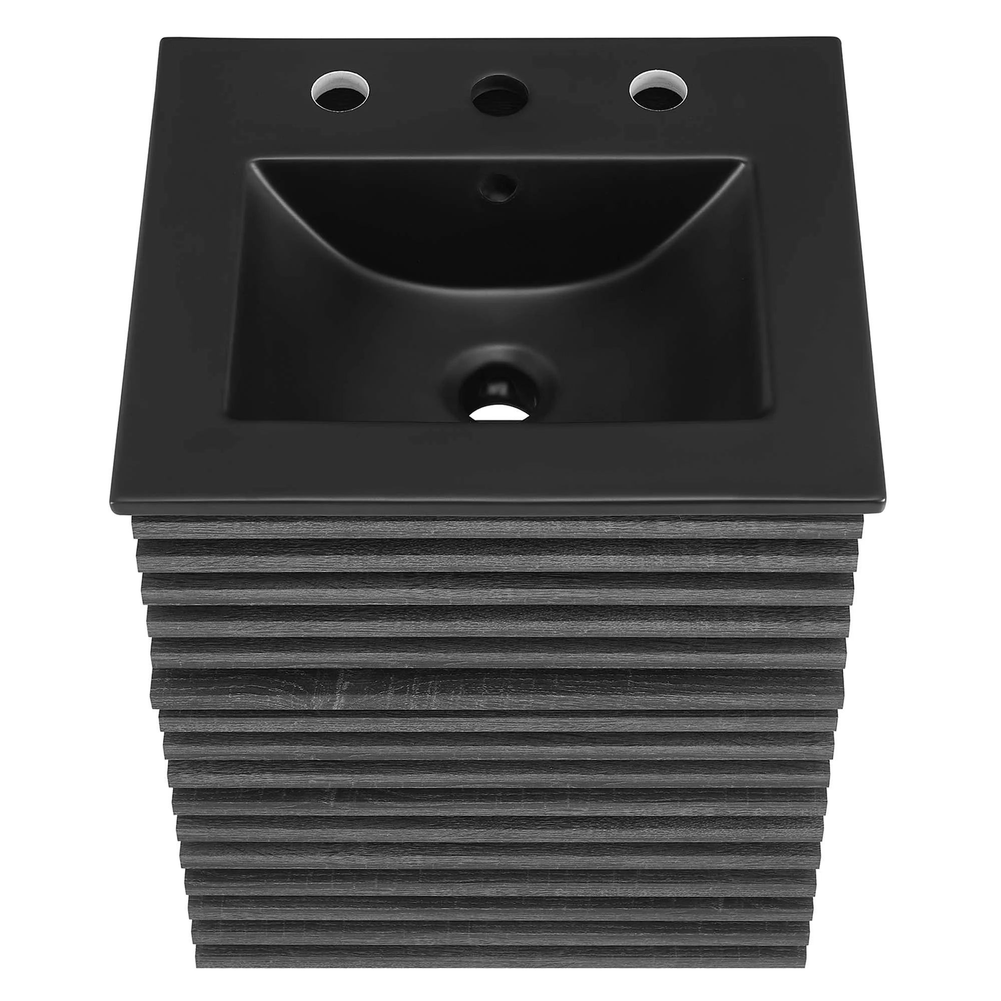 Meuble-lavabo mural de salle de bain avec vasque noire incluse