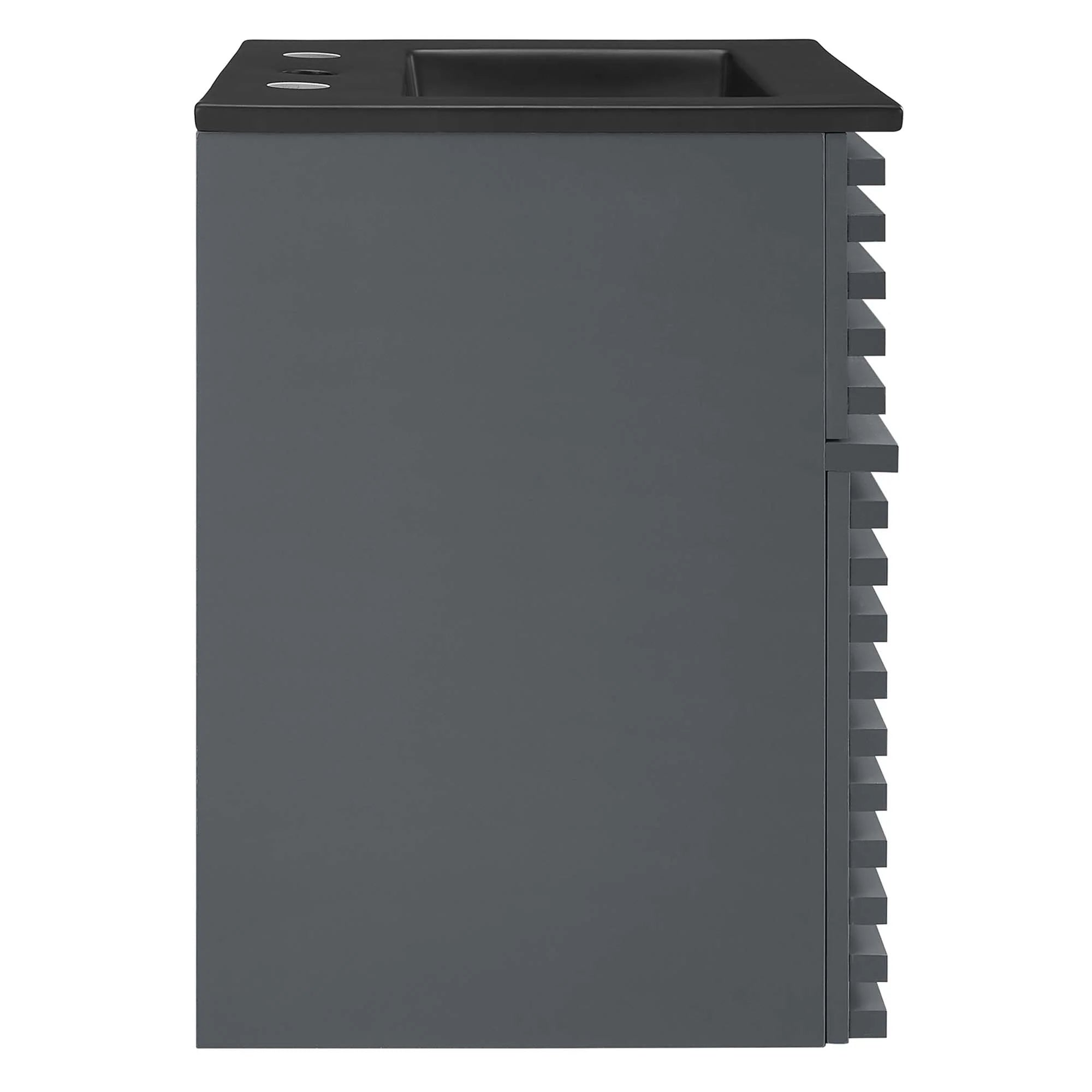 Meuble-lavabo mural de salle de bain avec vasque noire incluse