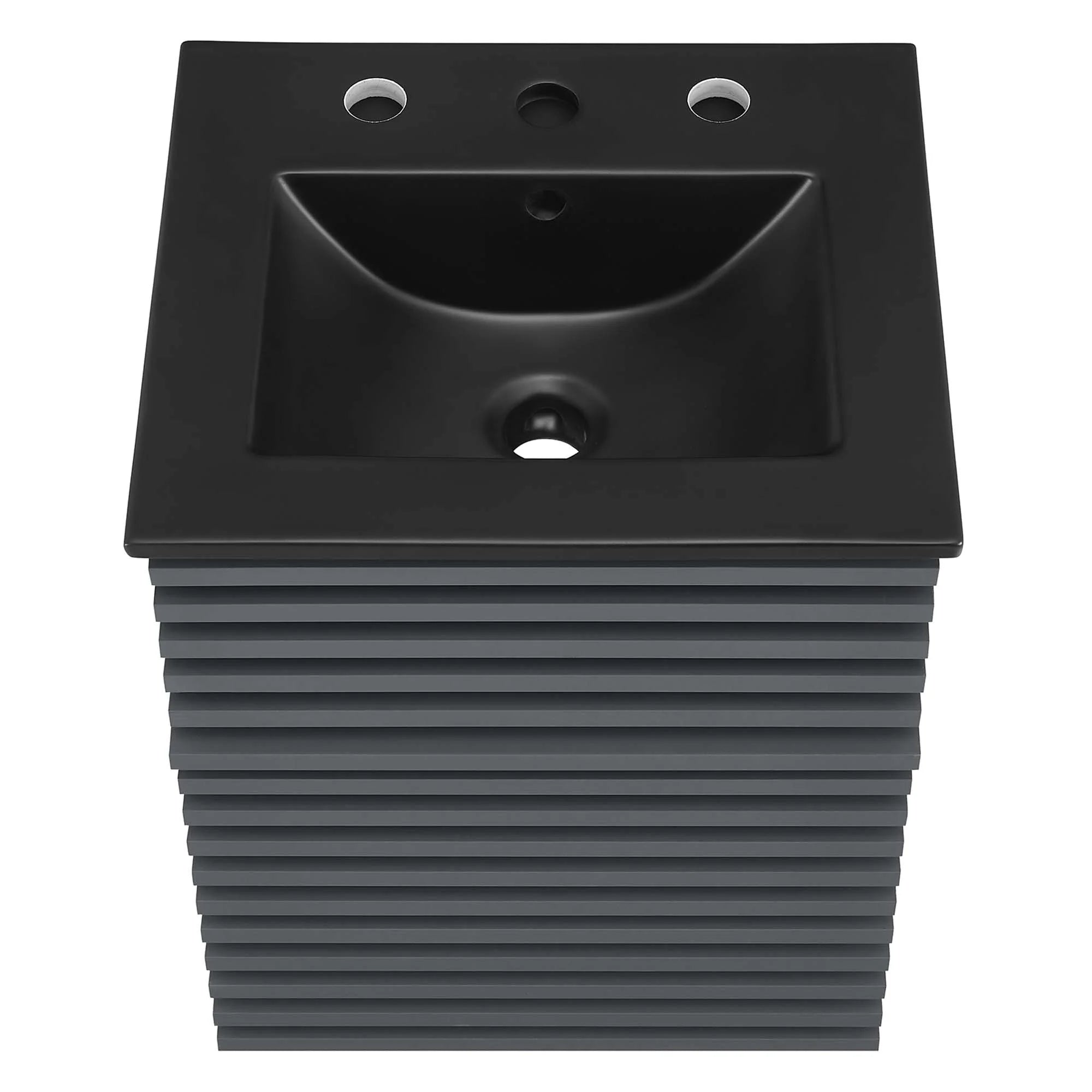 Meuble-lavabo mural de salle de bain avec vasque noire incluse