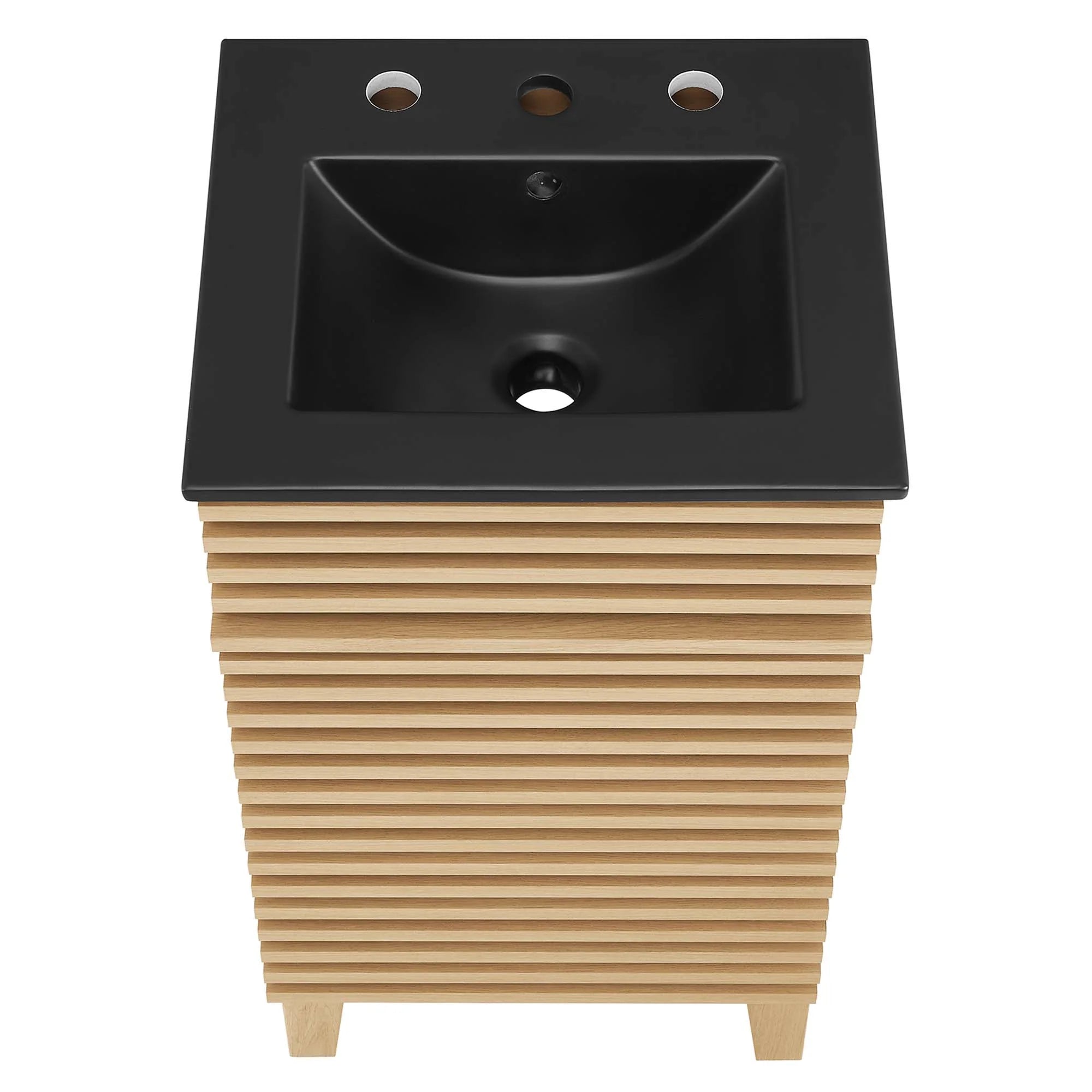 Meuble-lavabo de salle de bain avec vasque noire incluse