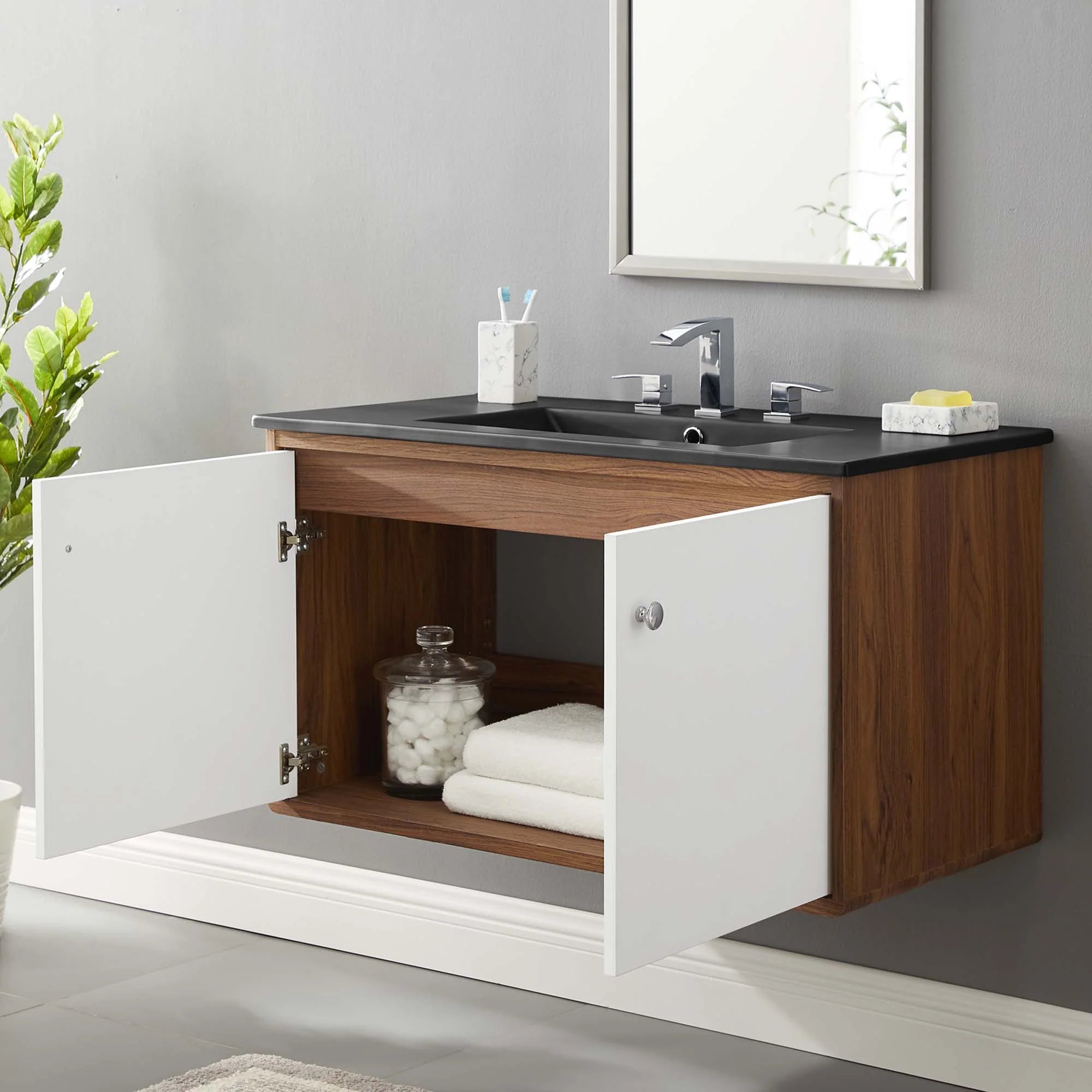 Transmit Wall-Mount Bathroom Vanity Basin Included