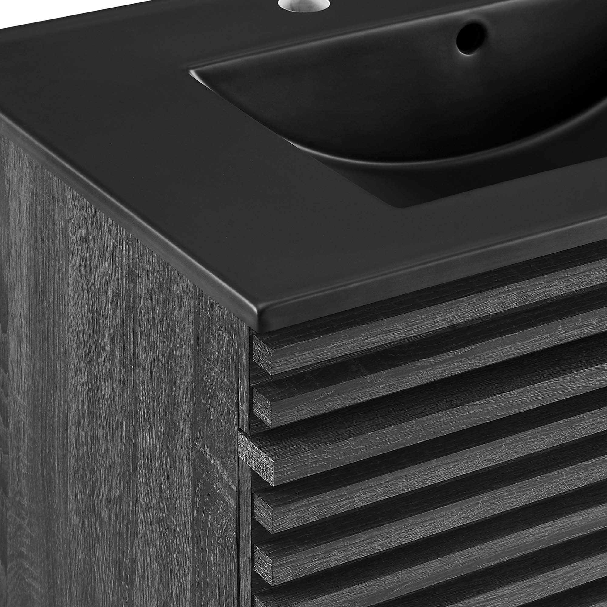 Render Wall-Mount Bathroom Vanity with Black Basin Included