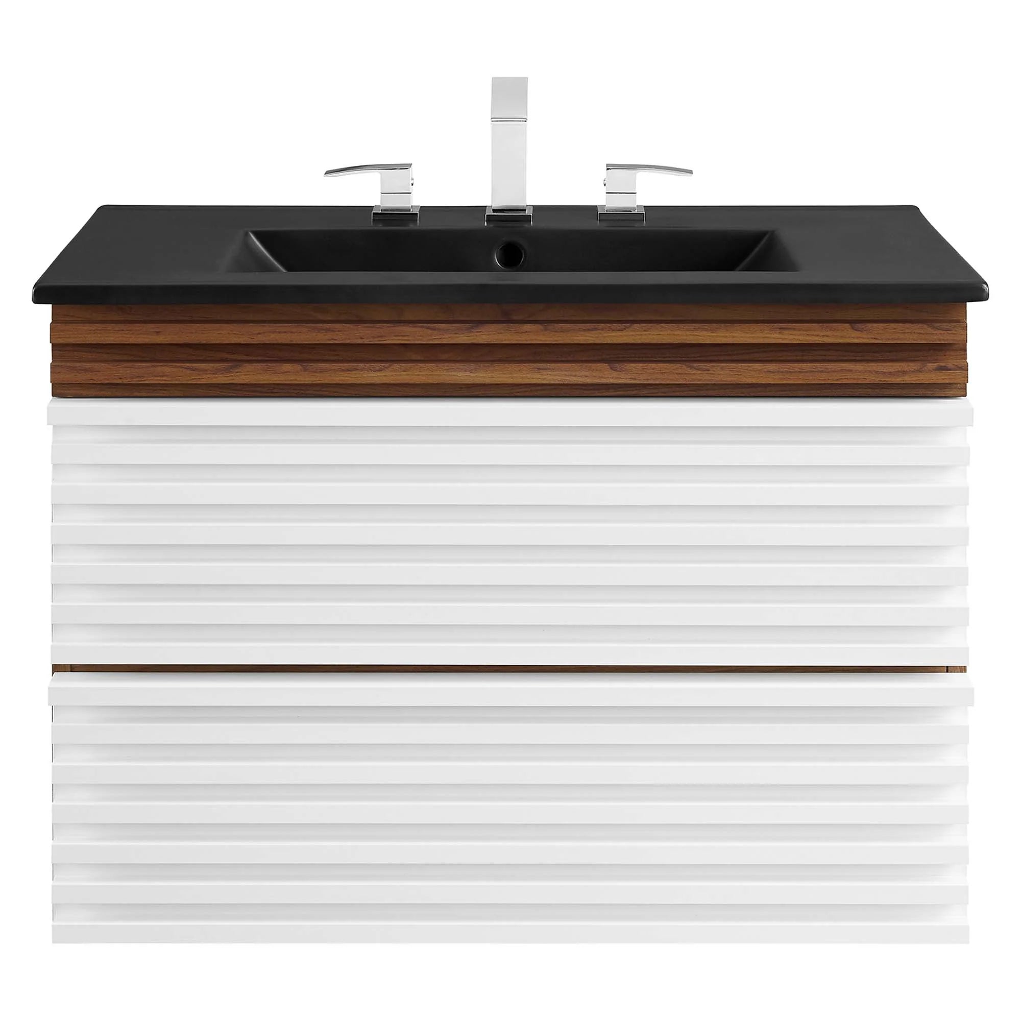 Render Wall-Mount Bathroom Vanity with Black Basin Included