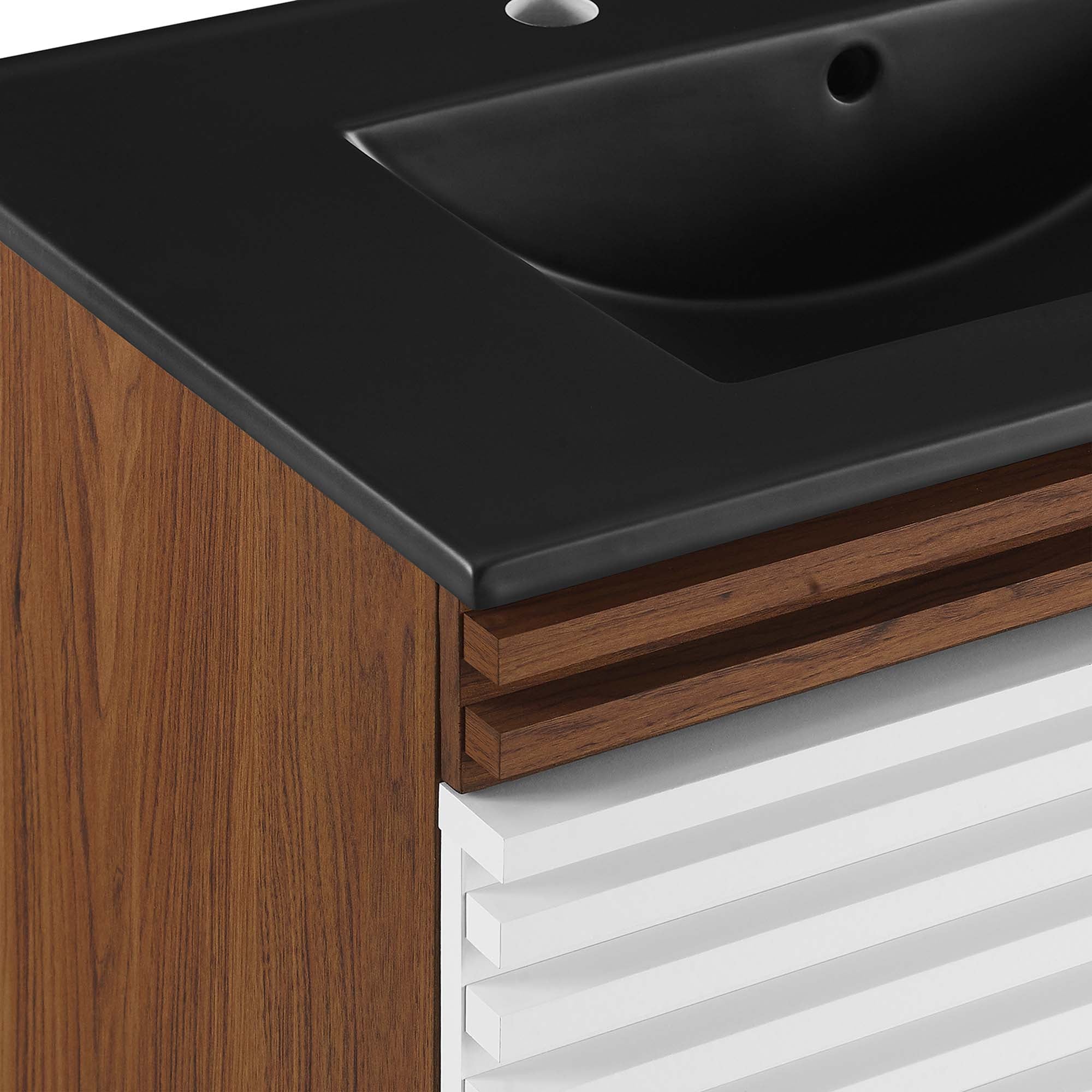 Render Wall-Mount Bathroom Vanity with Black Basin Included