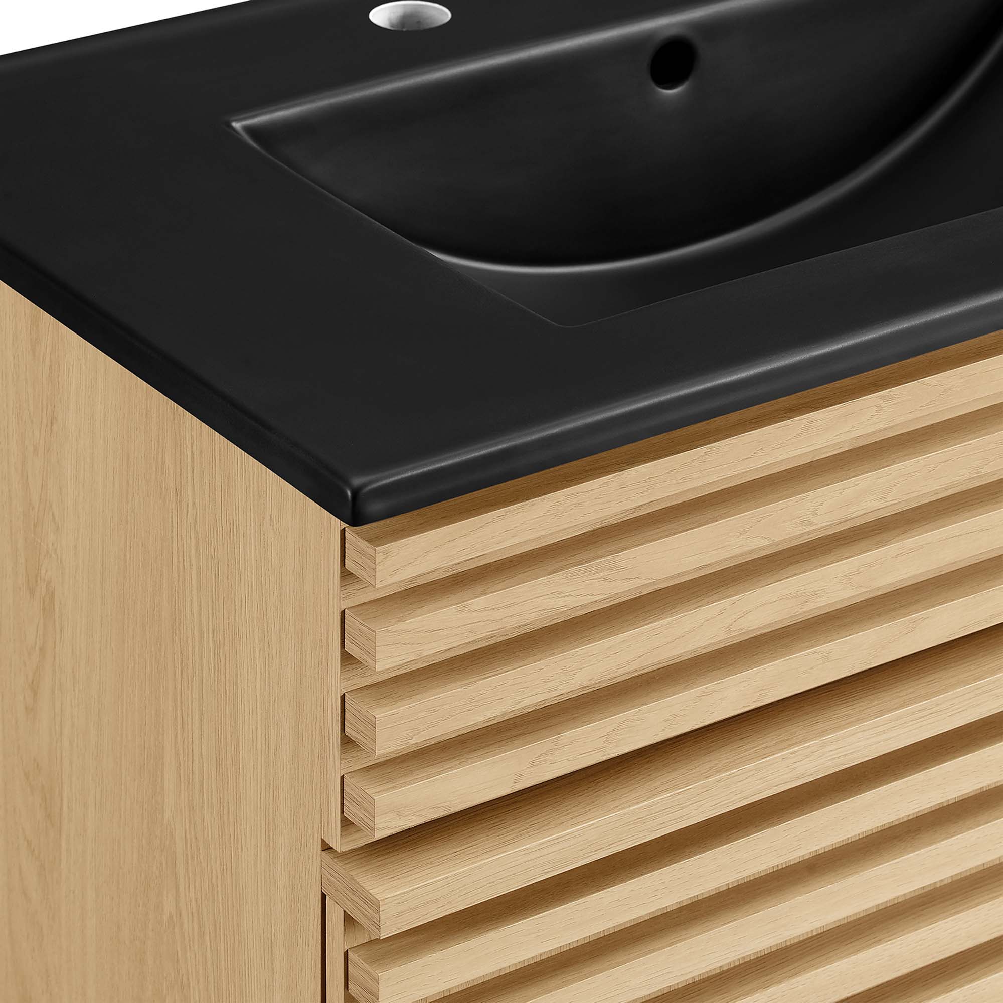 Meuble-lavabo de salle de bain avec vasque noire incluse