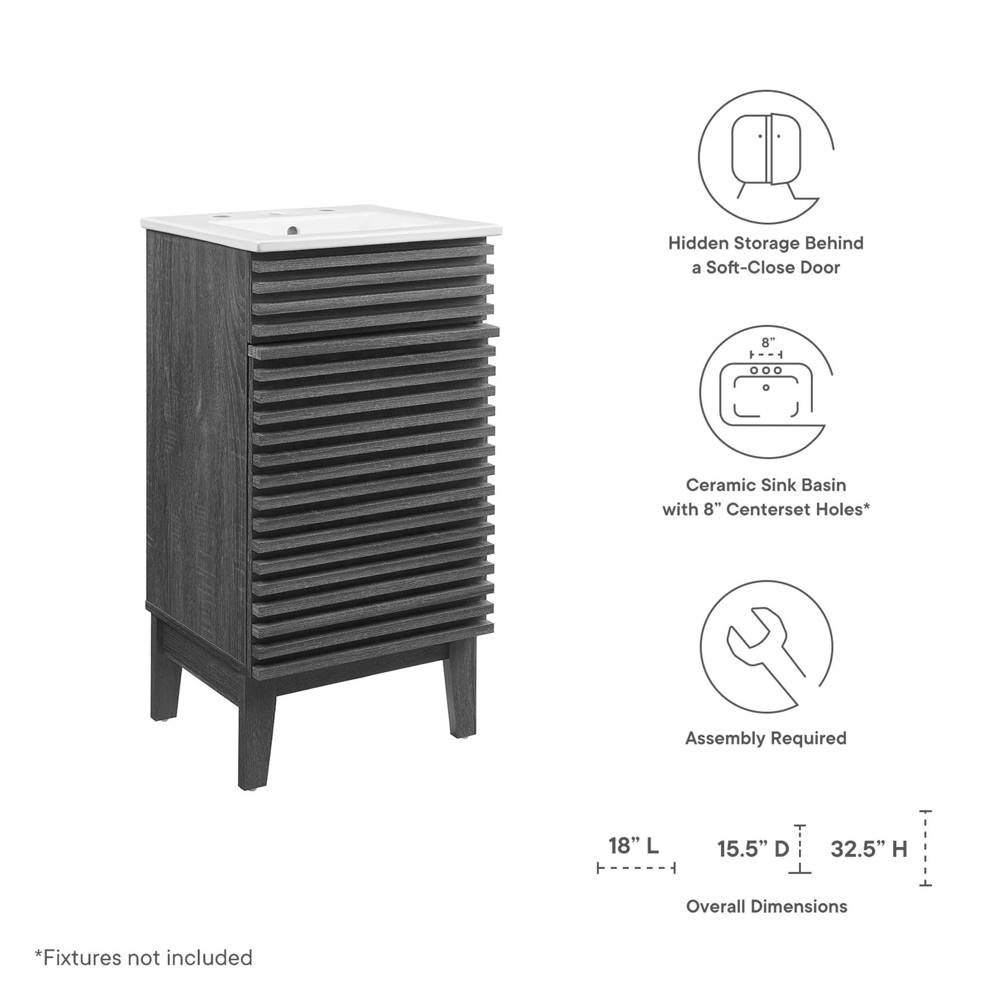 Meubles de salle de bain en bois avec vasque blanche incluse