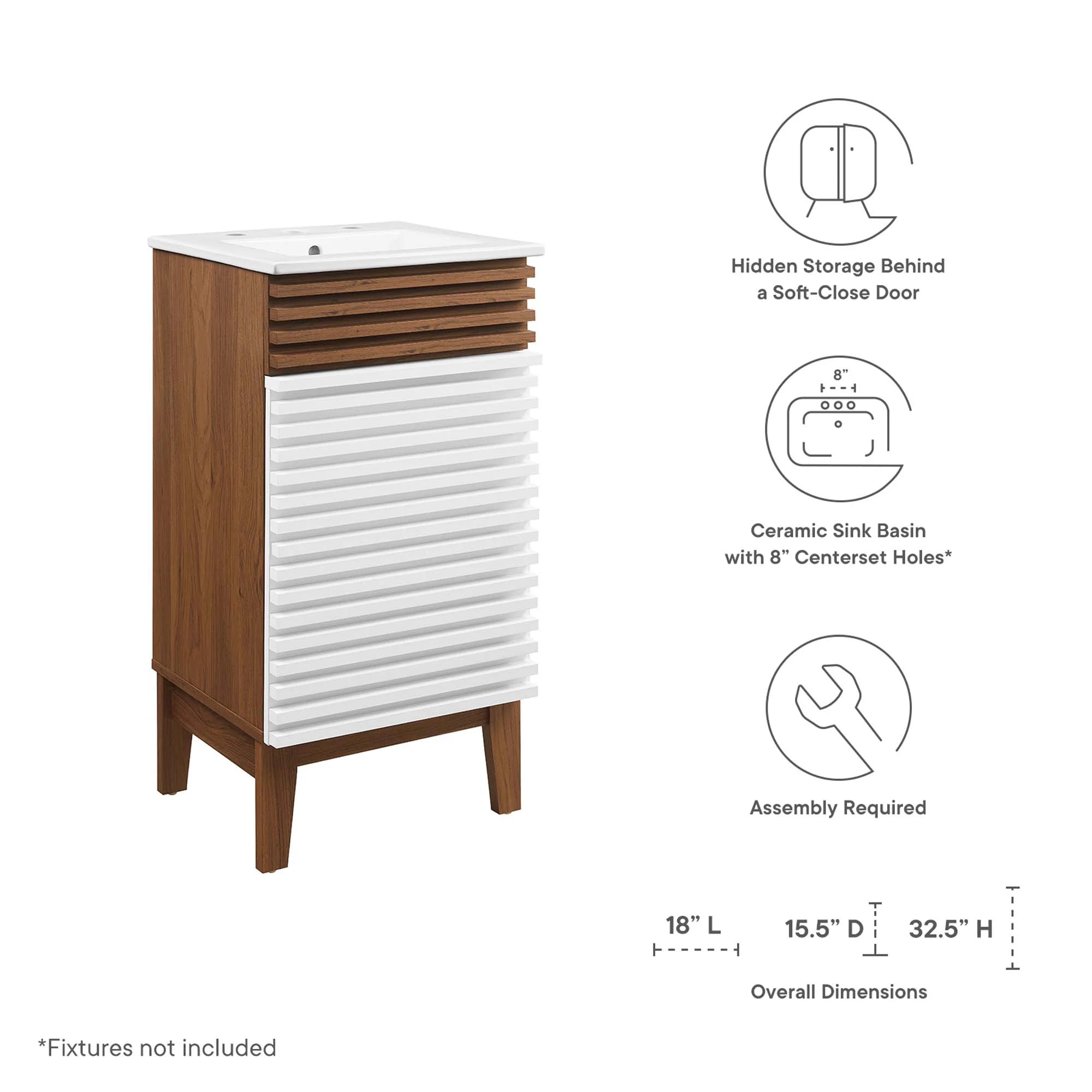 Meubles de salle de bain en bois avec vasque blanche incluse