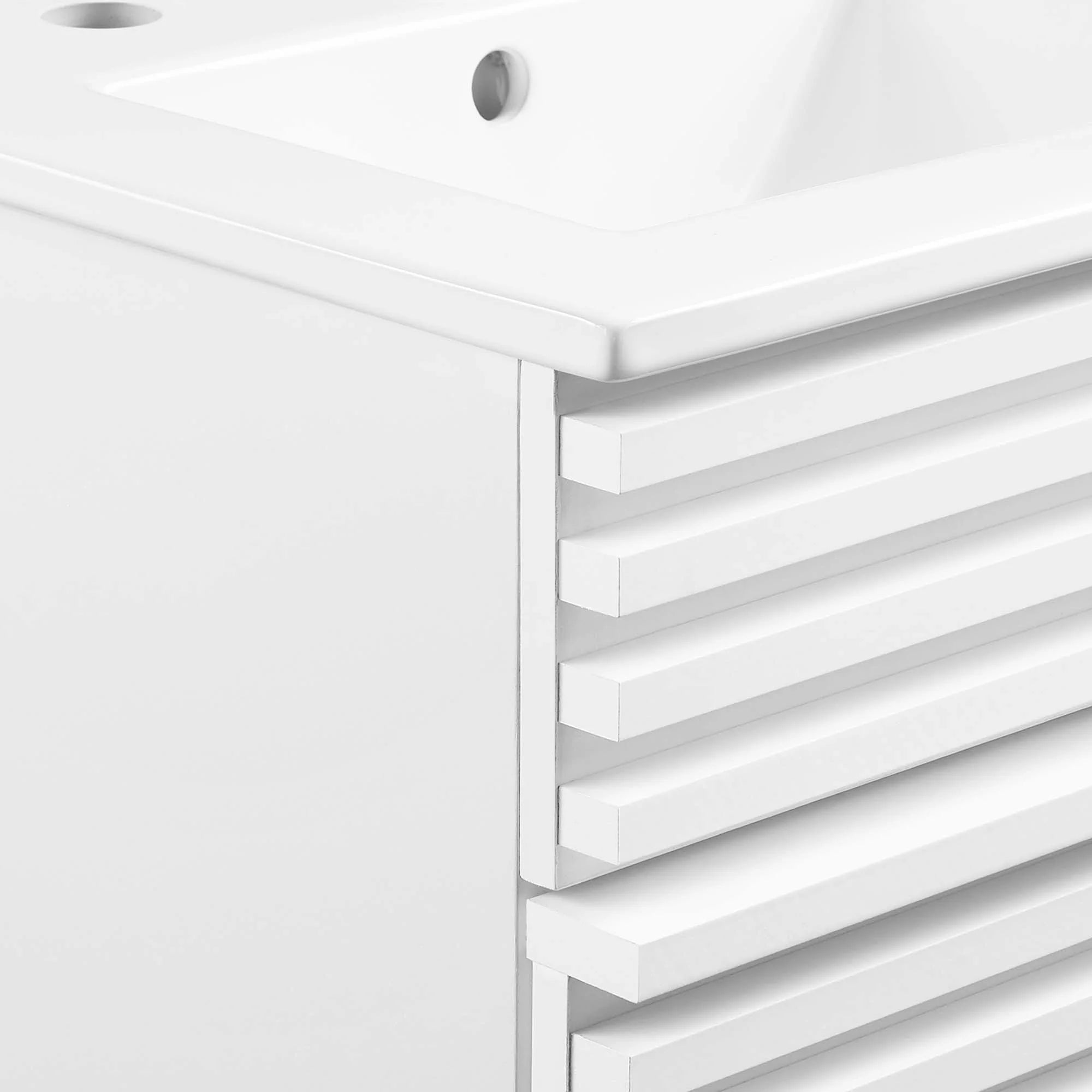 Meubles de salle de bain en bois avec vasque blanche incluse