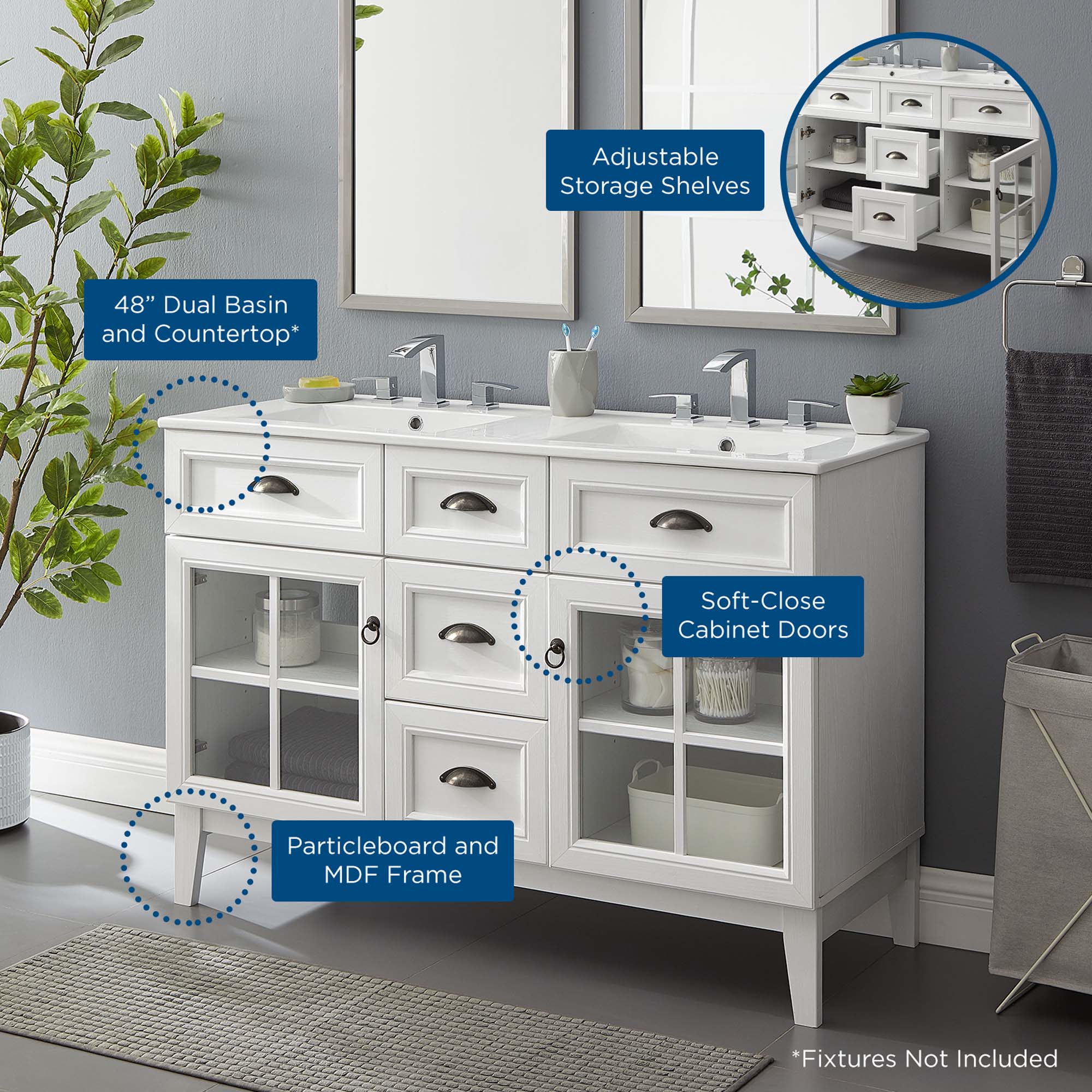 Meuble-lavabo de salle de bain Isle inclus