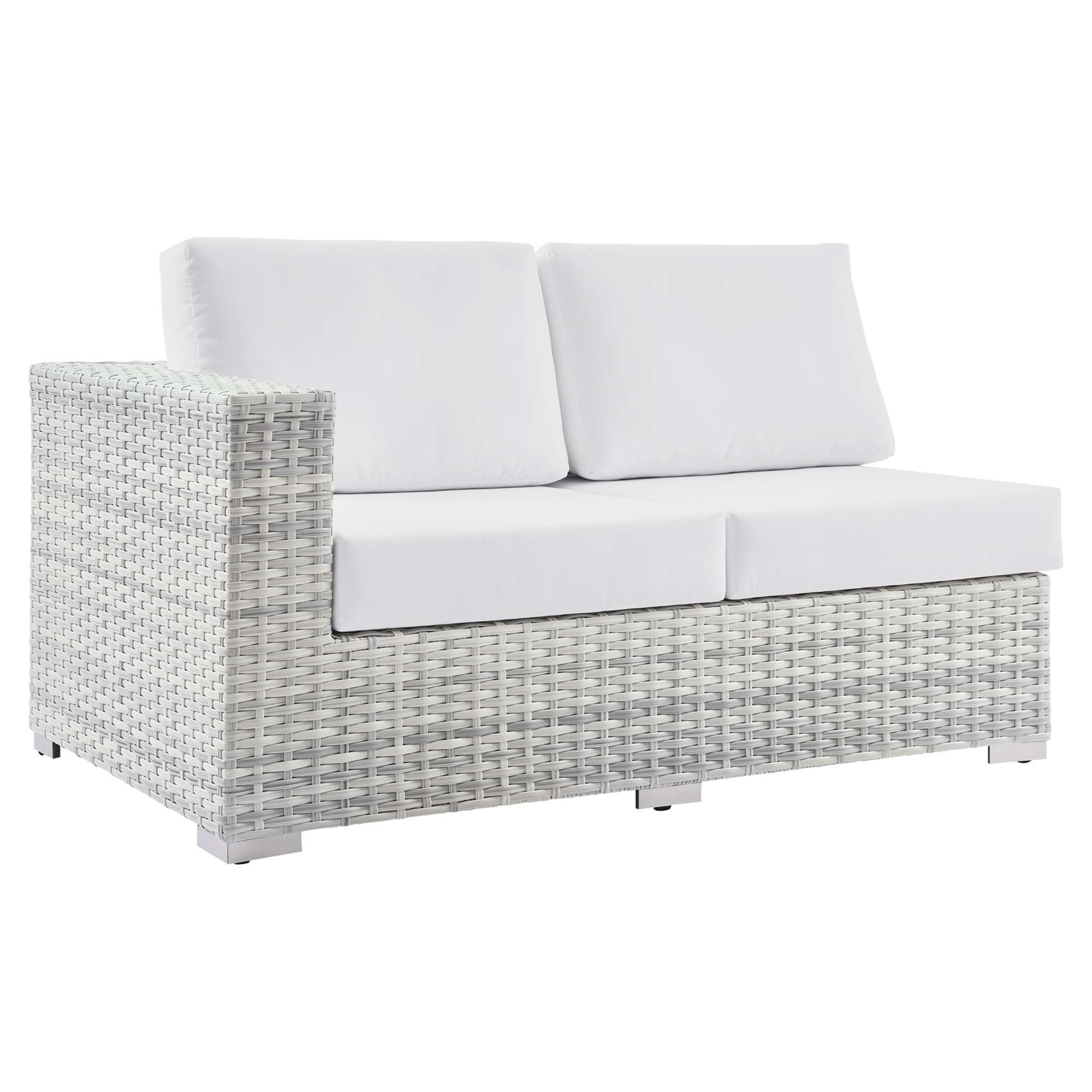 Convene 4-Piece Outdoor Patio Sectional Set in Light Gray White