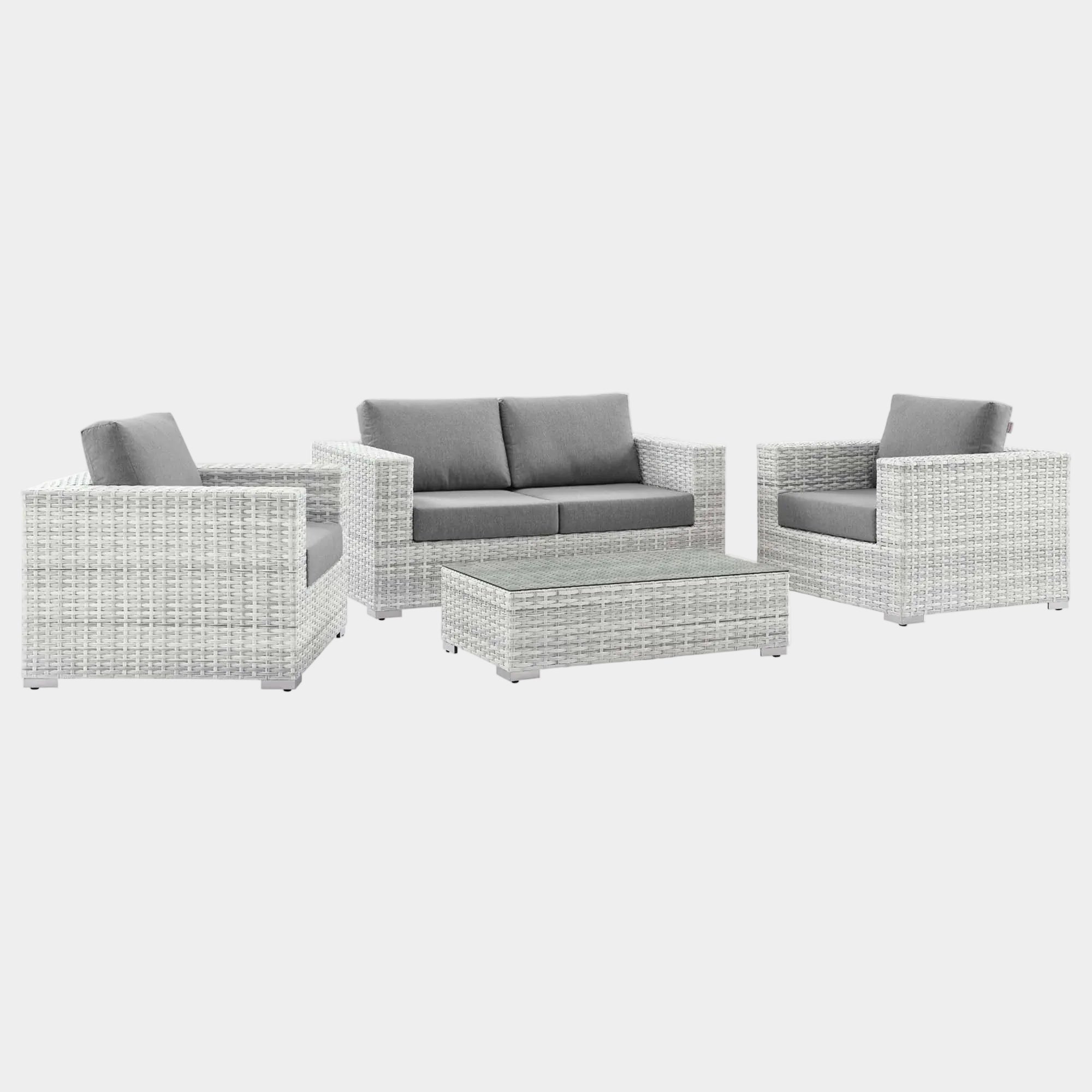 Convene 4-Piece Outdoor Patio Set in Light Gray Gray