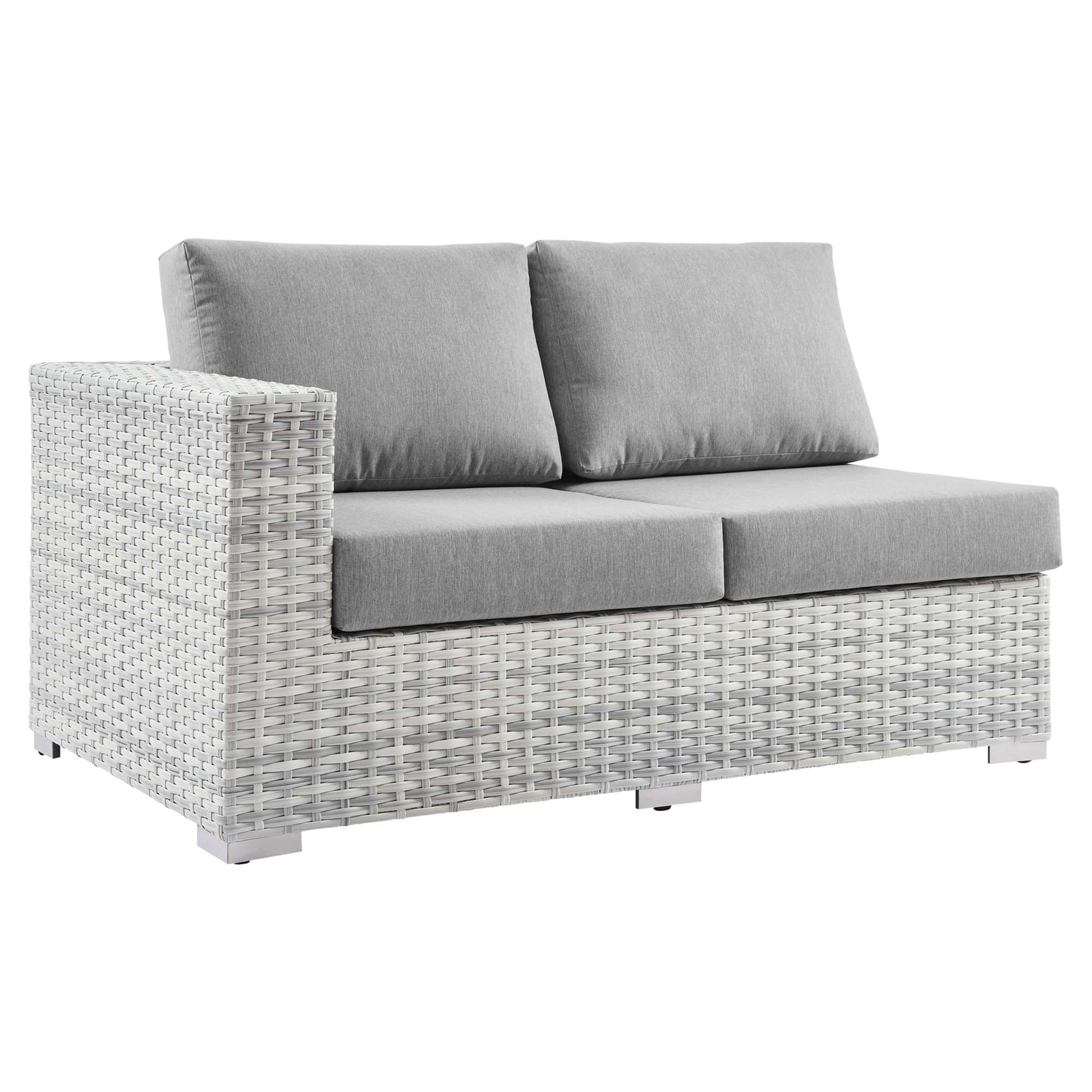 Convene 6-Piece Outdoor Patio Sectional Set in Light Gray Gray