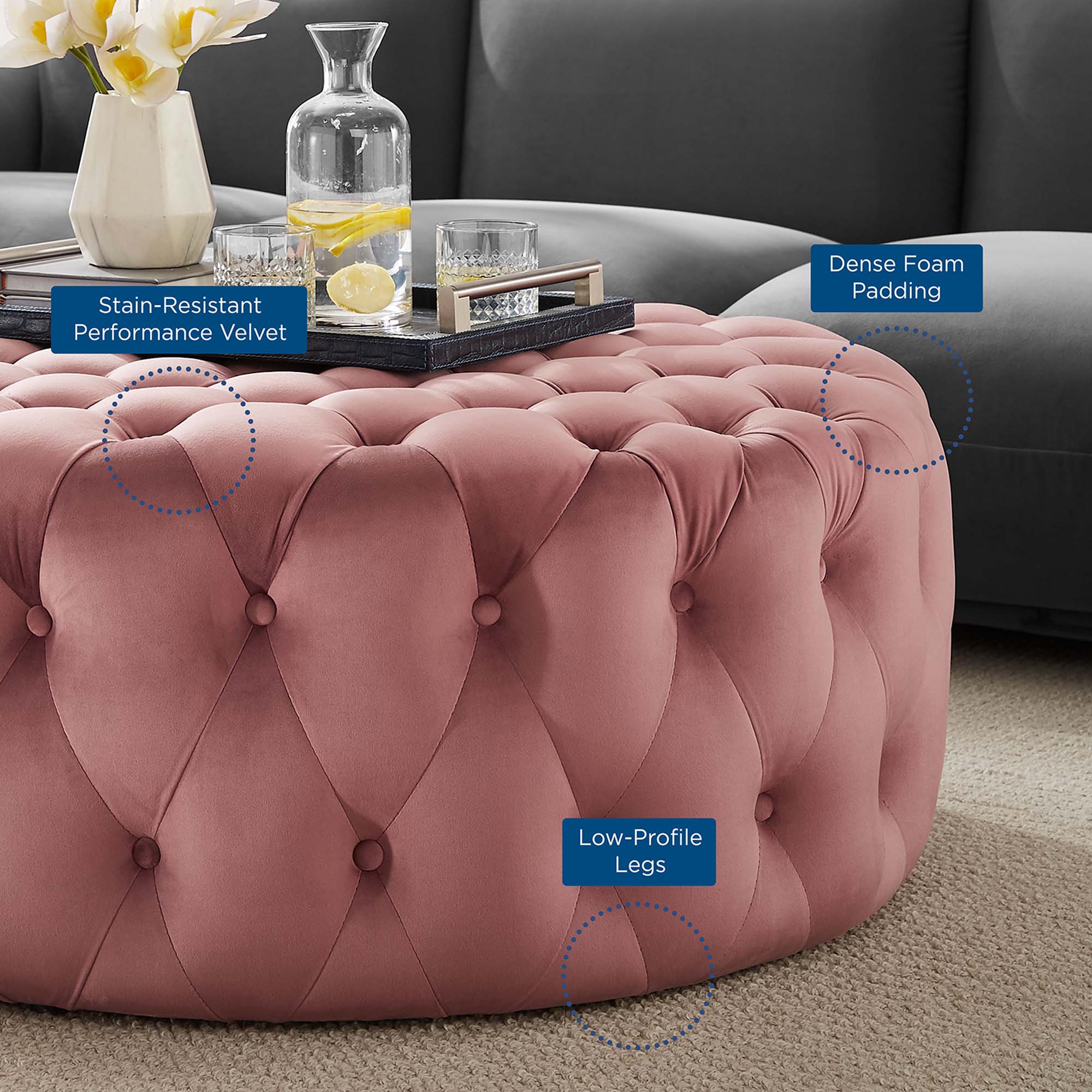 Chaise sans accoudoirs rembourrée en duvet Commix