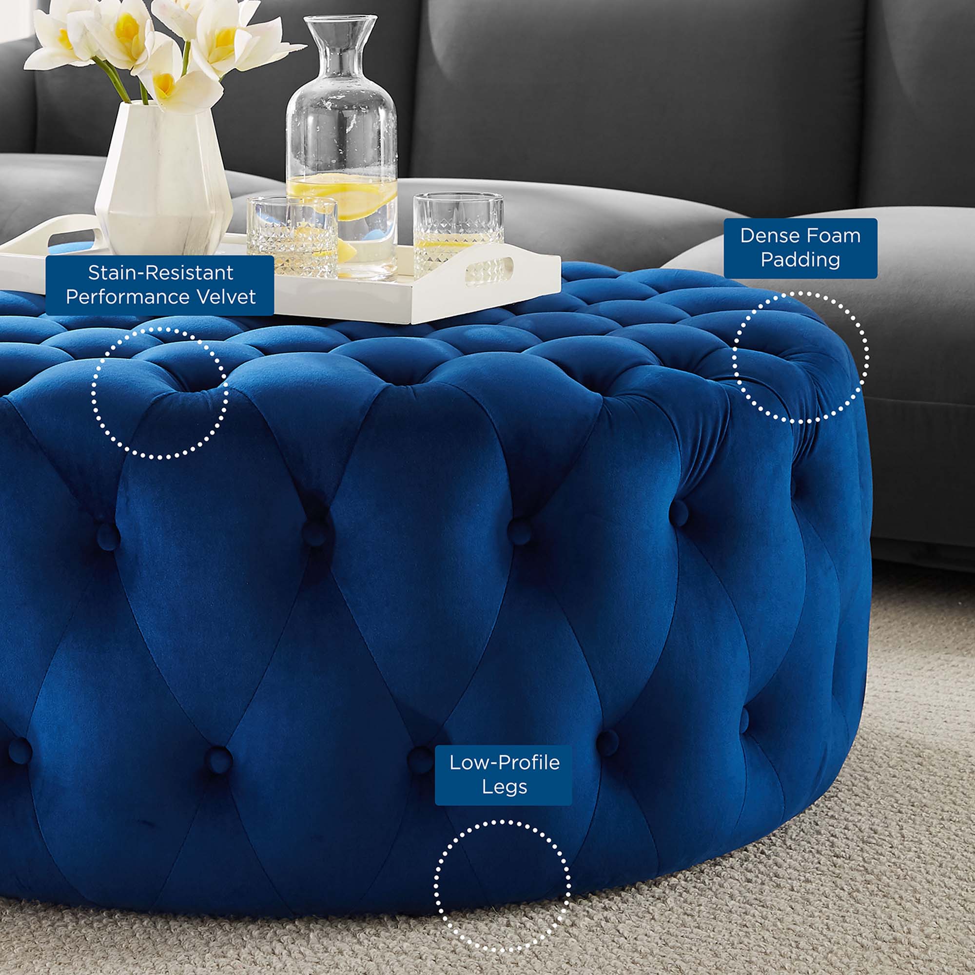 Chaise sans accoudoirs rembourrée en duvet Commix