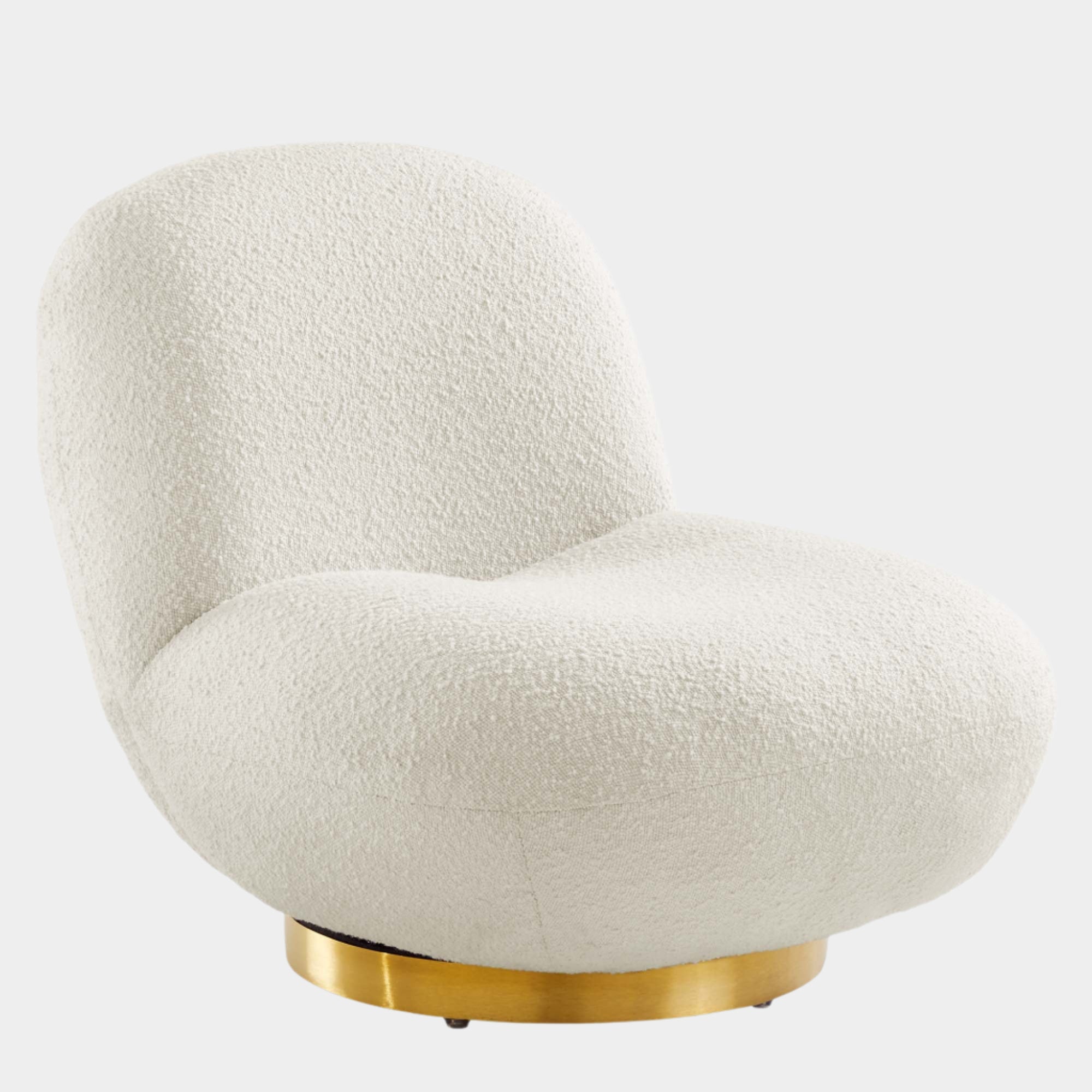 Kindred Boucle Upholstered Upholstered Fabric Swivel Chair