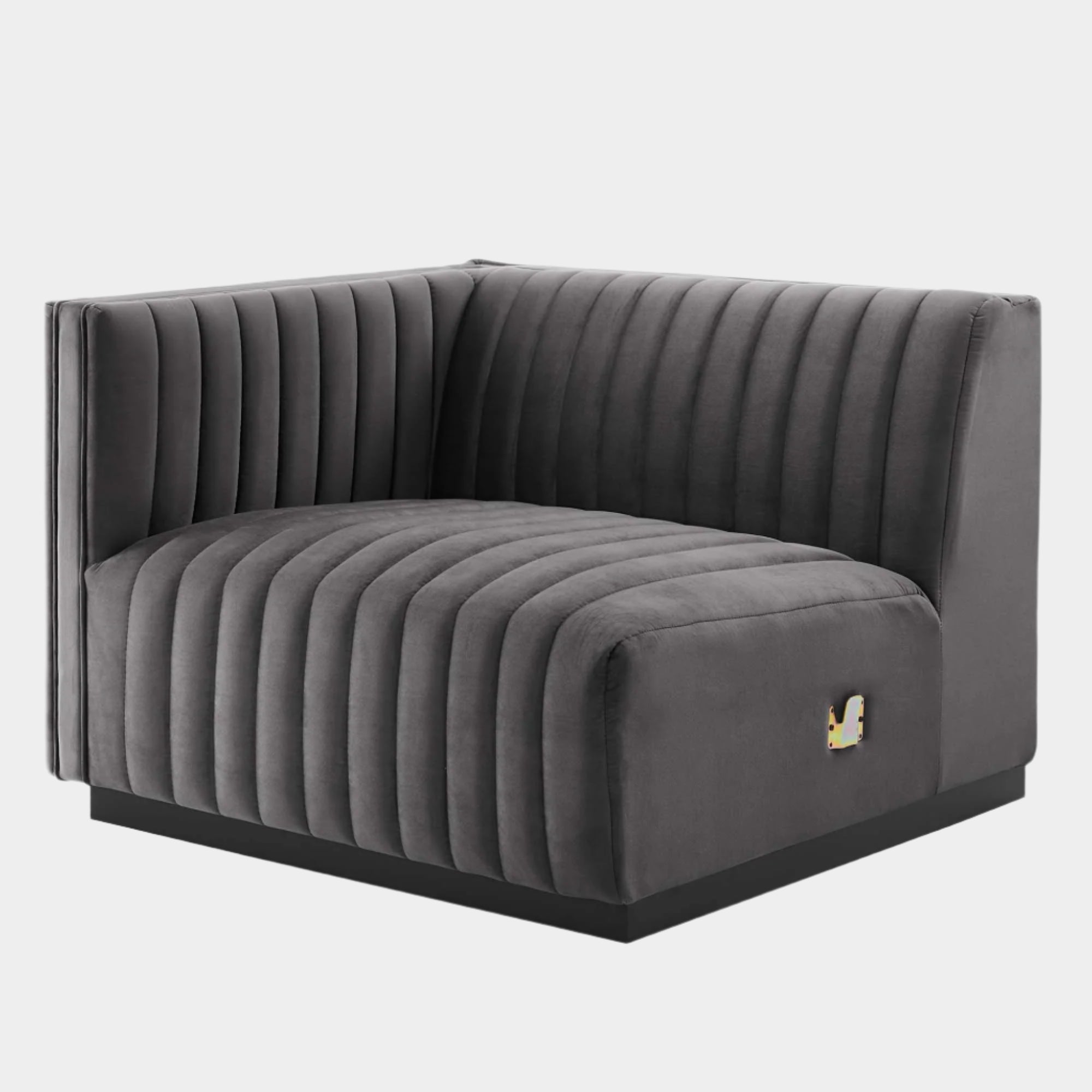 Conjure Channel Tufted Performance Velvet Left-Arm Chair