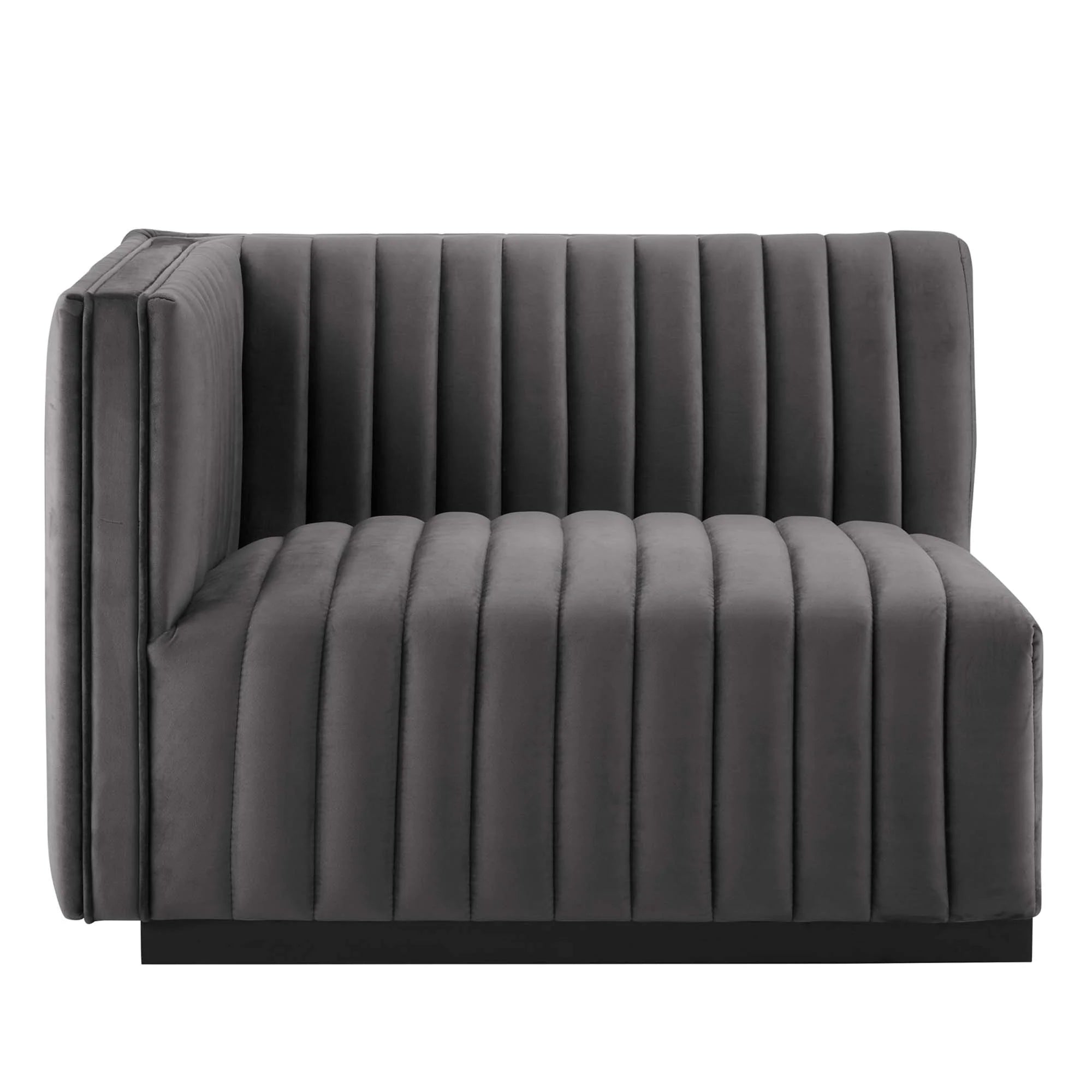 Conjure Channel Tufted Performance Velvet Left-Arm Chair