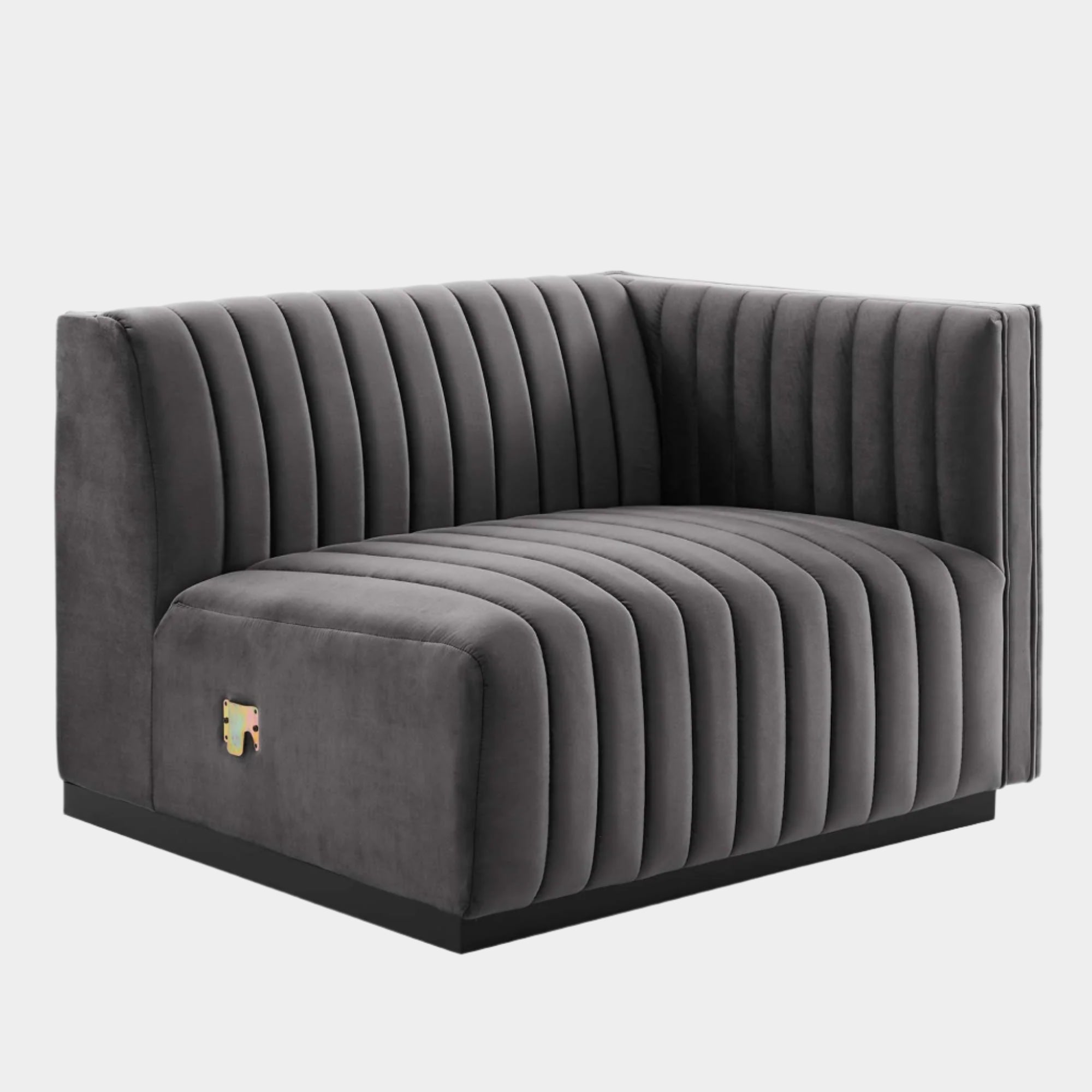 Conjure Channel Tufted Performance Velvet Right-Arm Chair