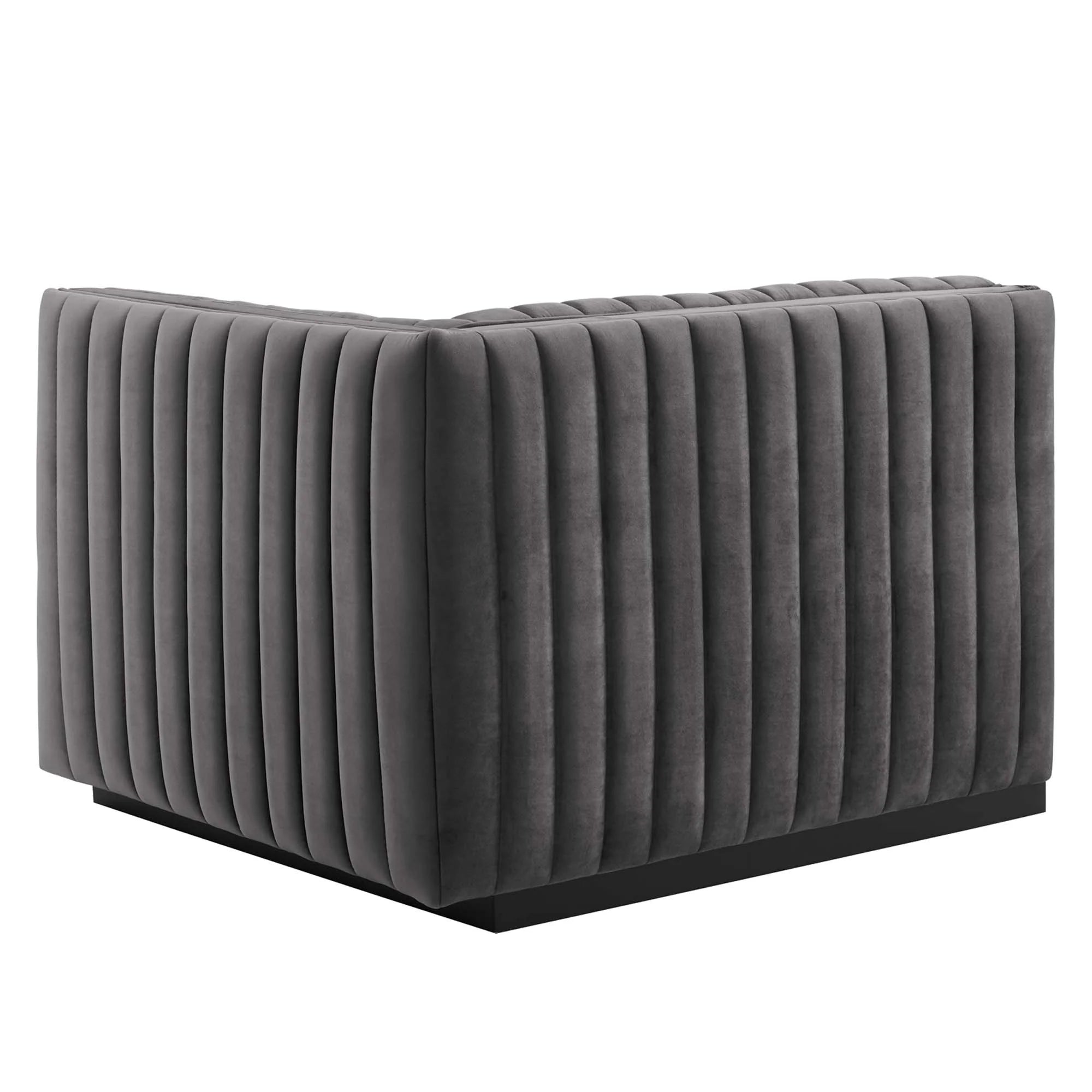 Conjure Channel Tufted Performance Velvet Right-Arm Chair