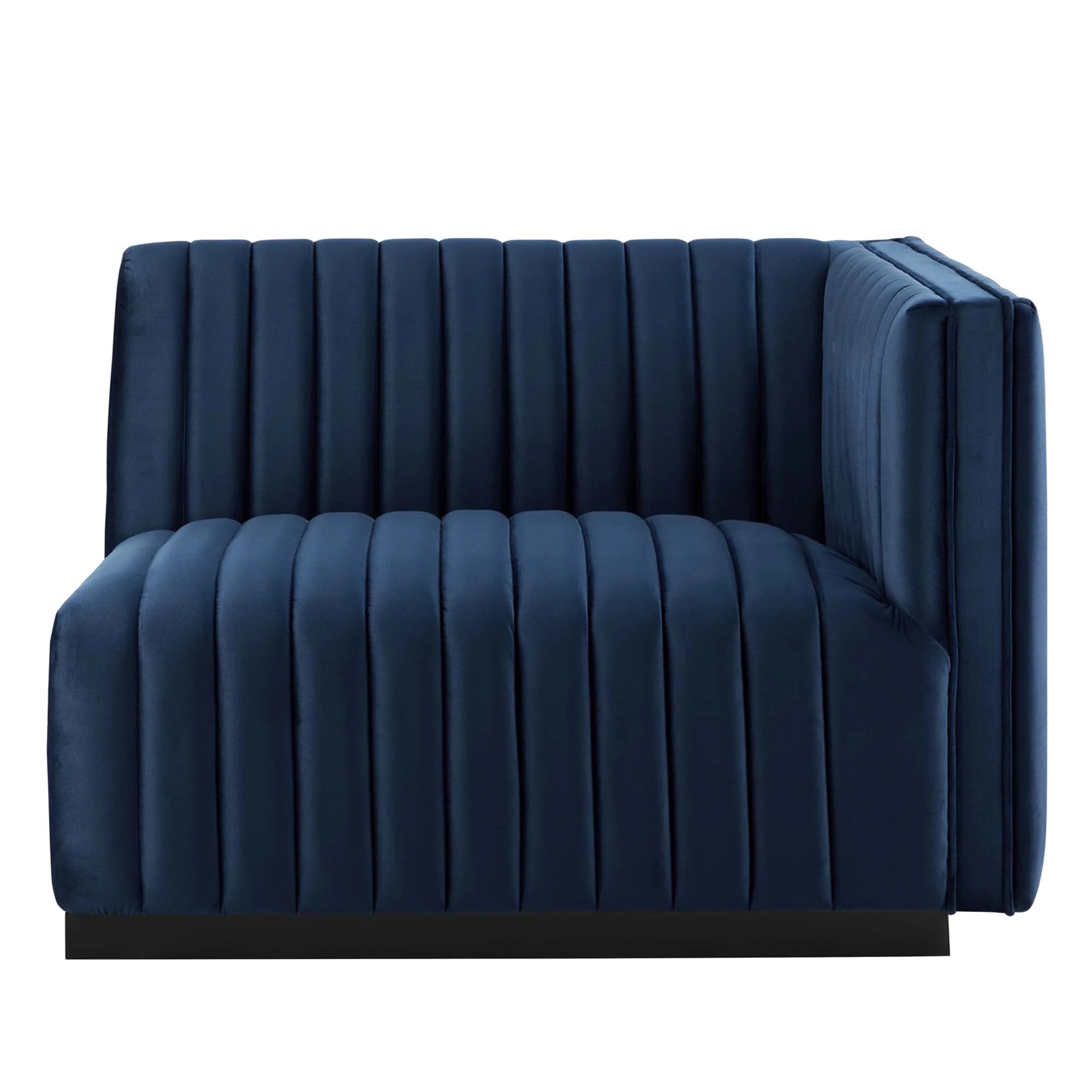 Conjure Channel Tufted Performance Velvet Right-Arm Chair