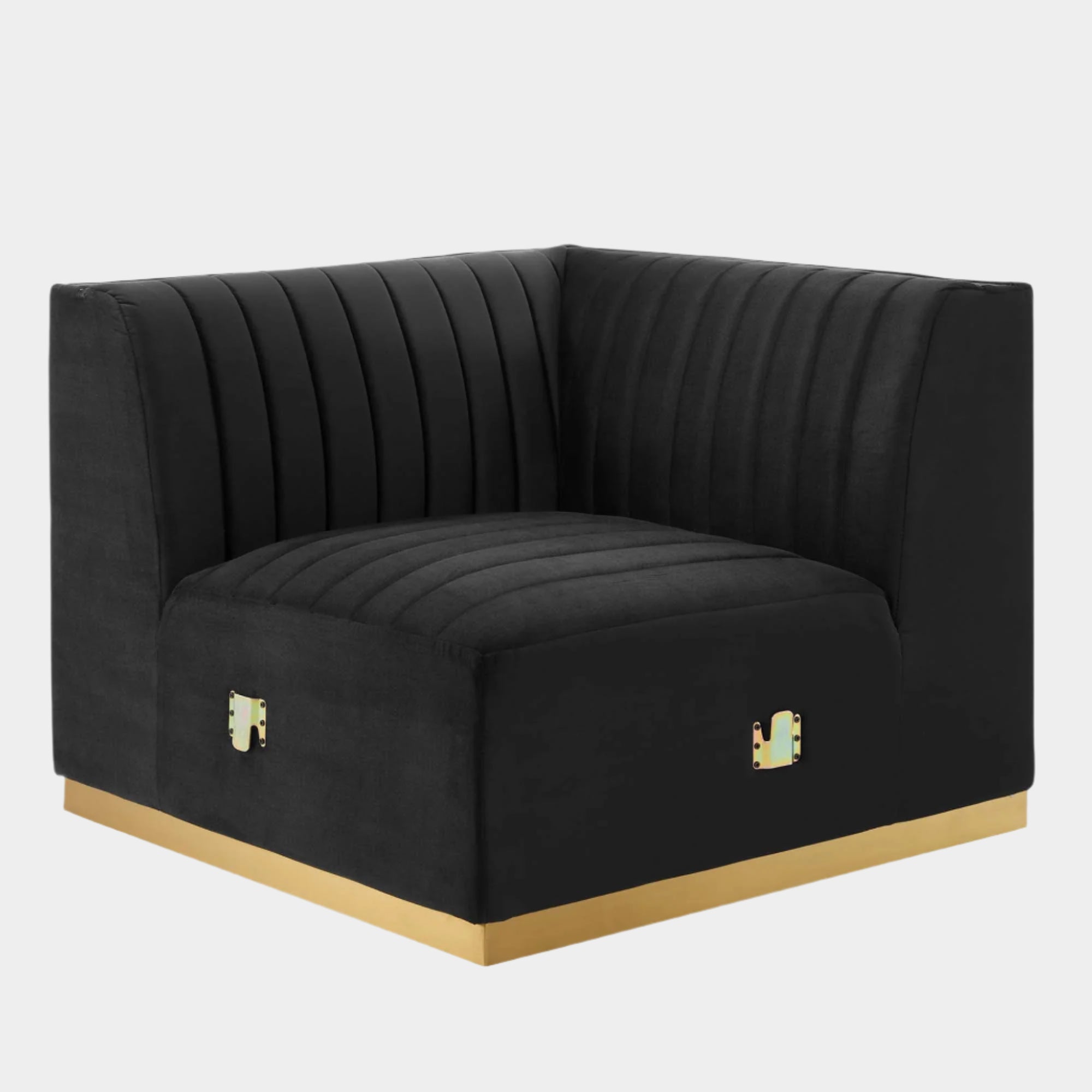 Conjure Channel Tufted Performance Velvet Left Corner Chair