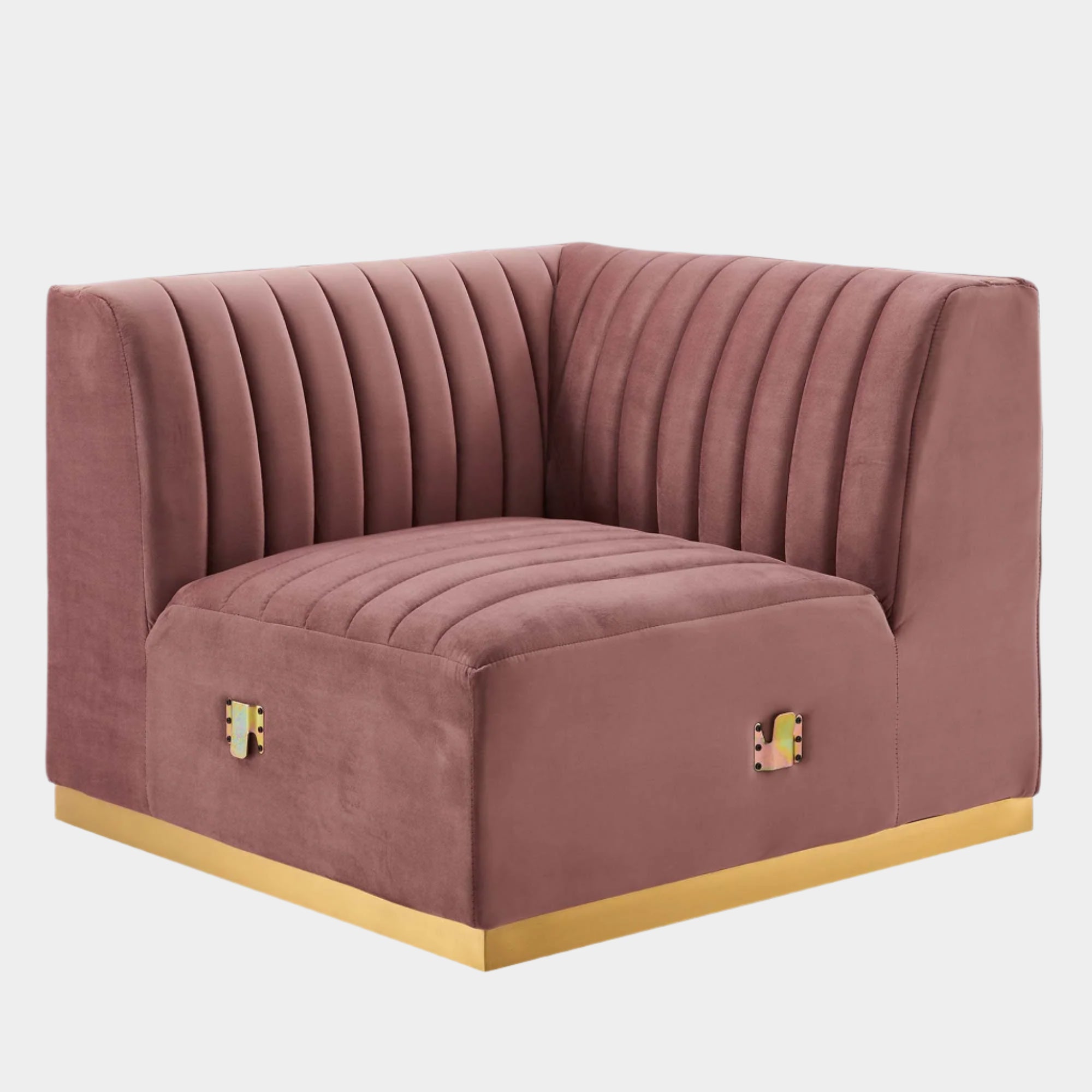 Conjure Channel Tufted Performance Velvet Left Corner Chair