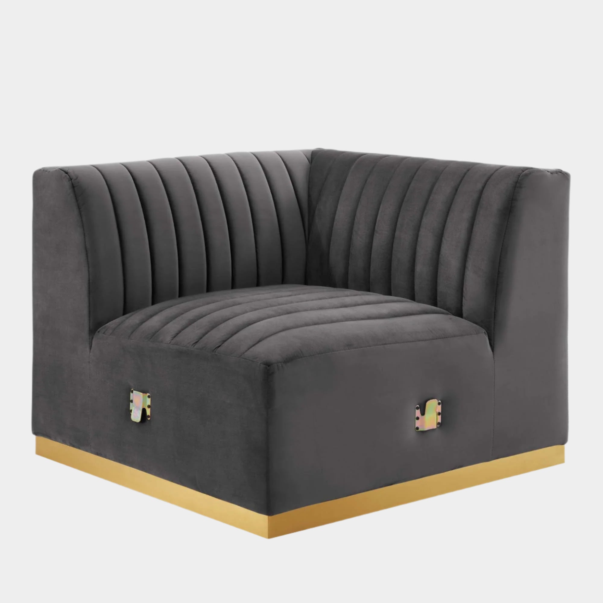 Conjure Channel Tufted Performance Velvet Left Corner Chair