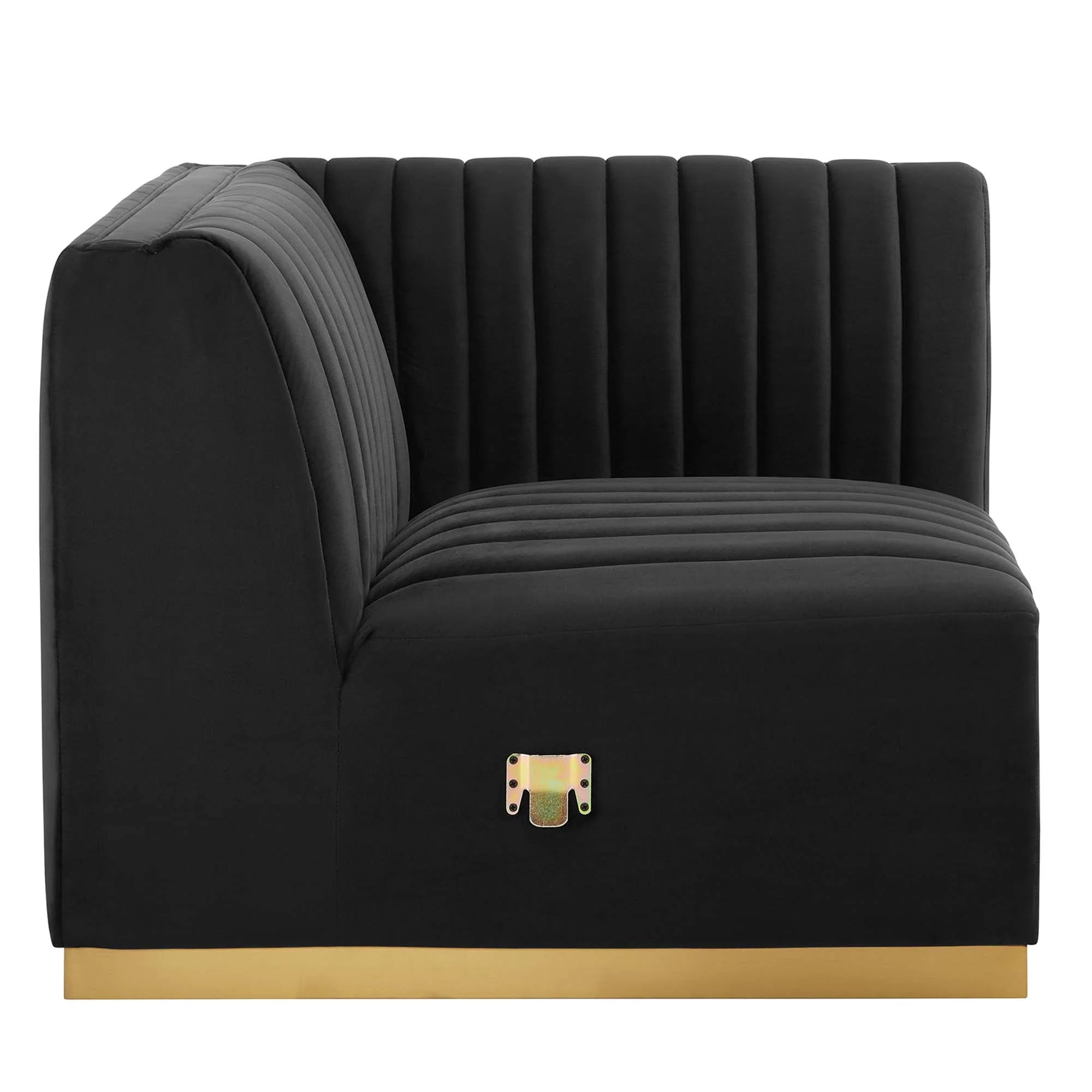 Conjure Channel Tufted Performance Velvet Right Corner Chair