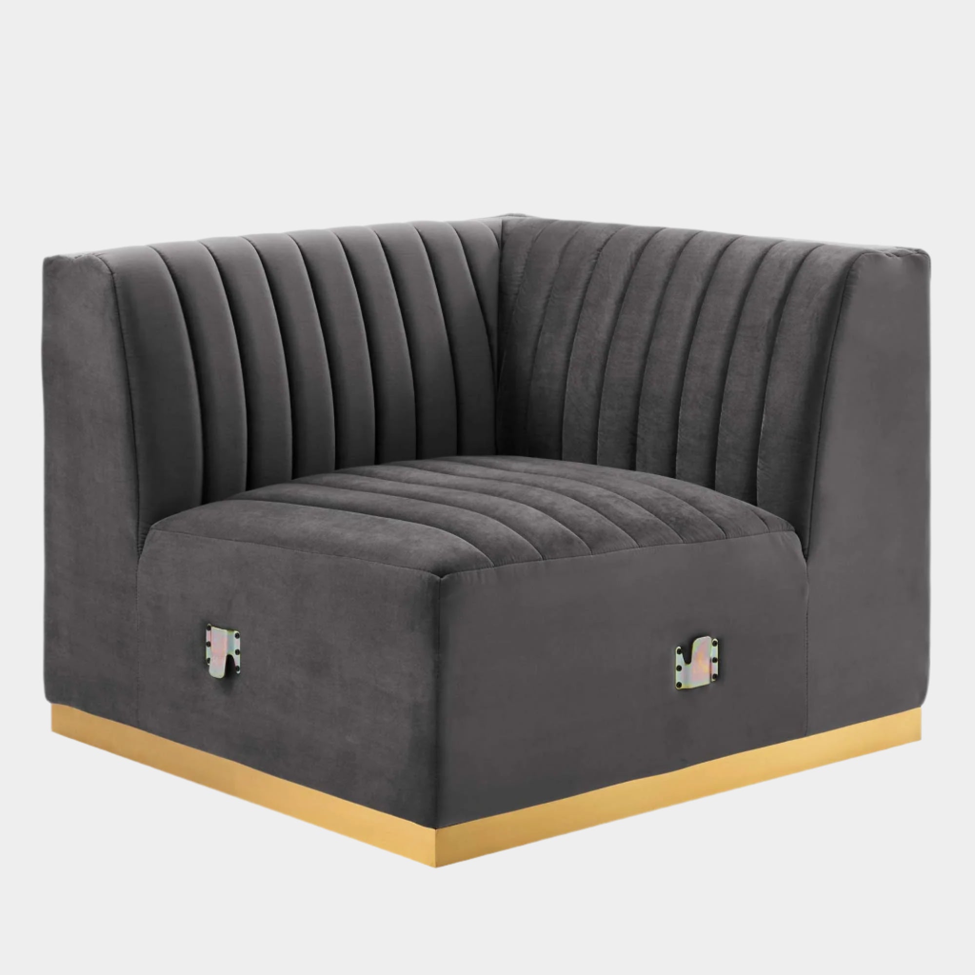 Conjure Channel Tufted Performance Velvet Right Corner Chair