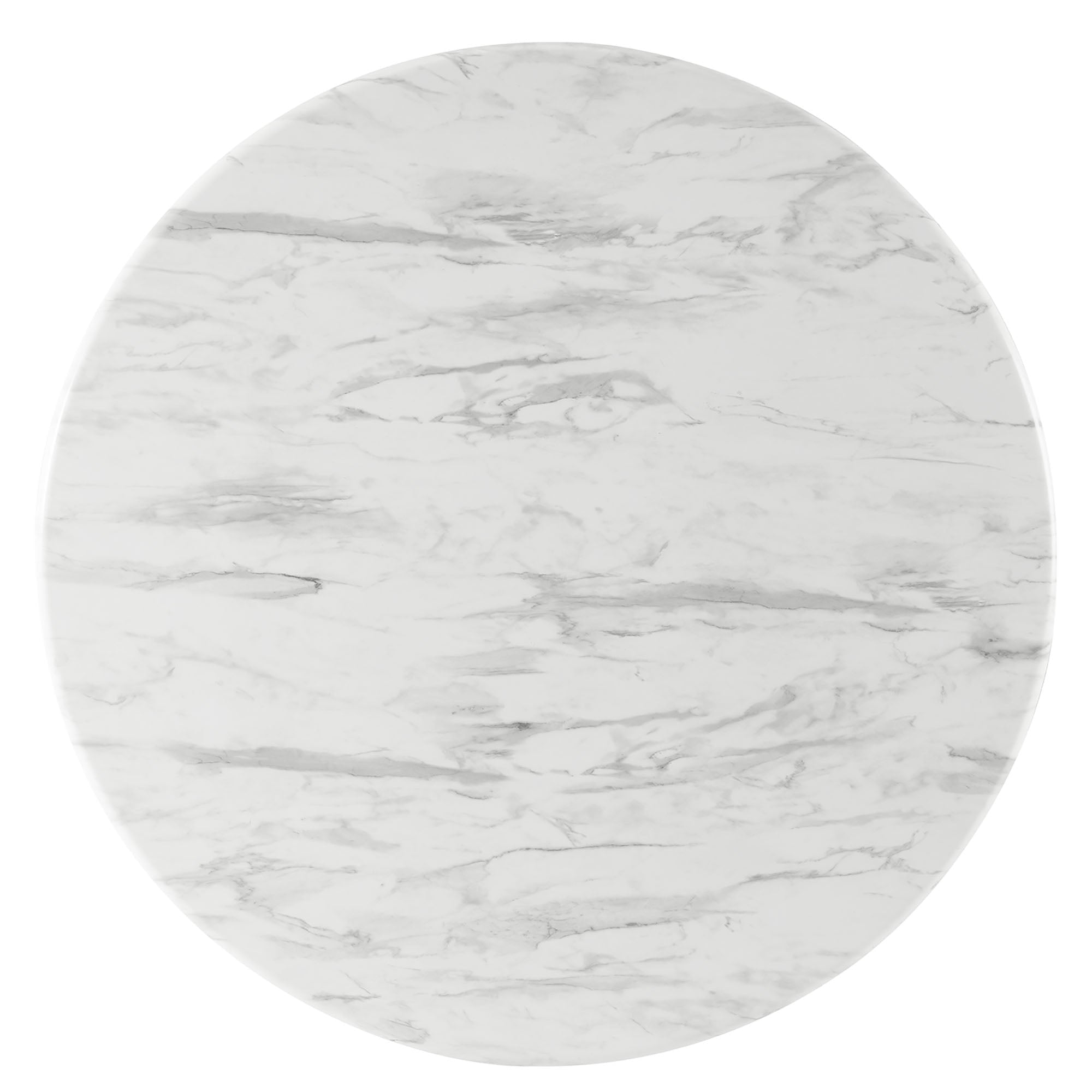 Traverse 50" Round Performance Artificial Marble Dining Table in Black White