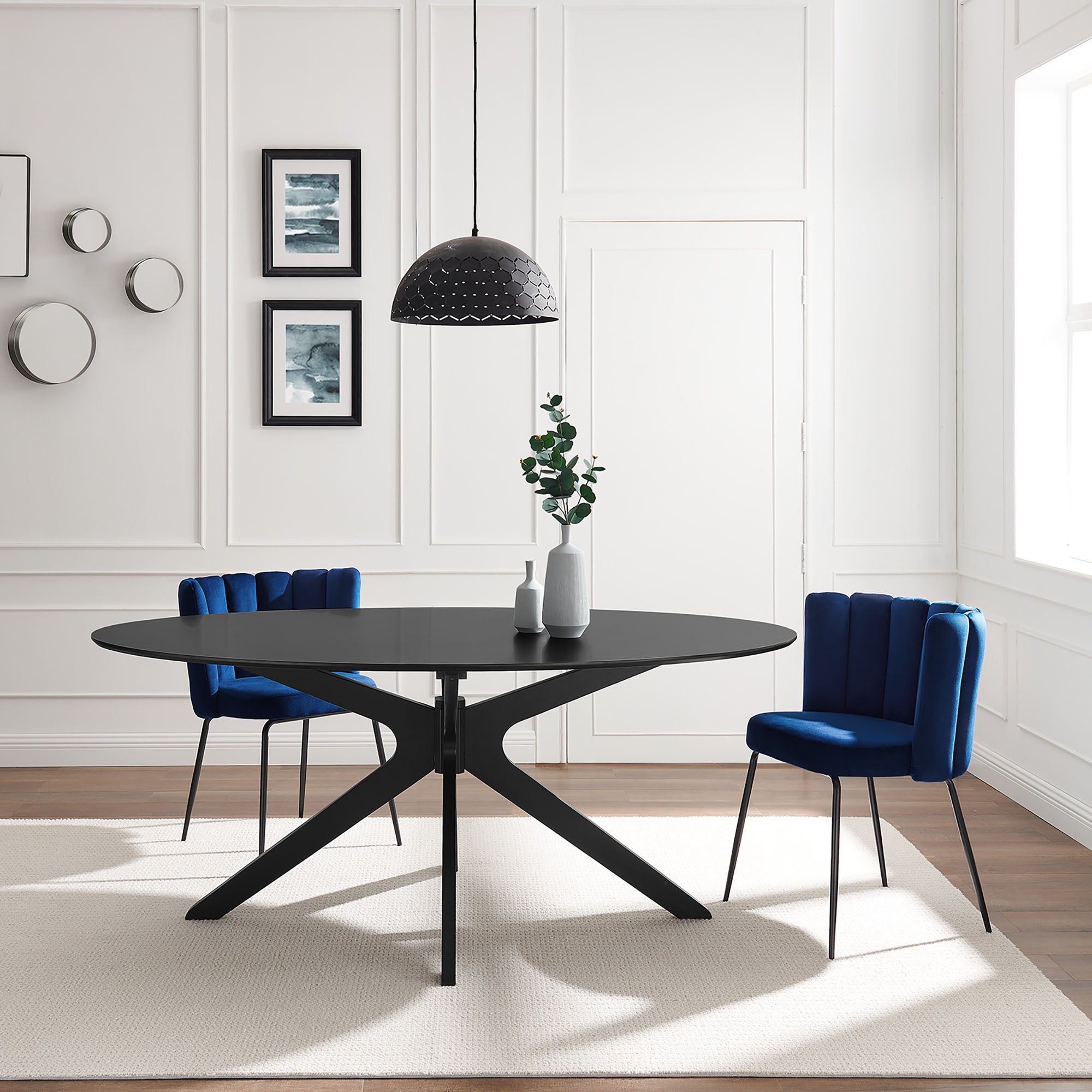 Traverse 71" Oval Dining Table in Black Black