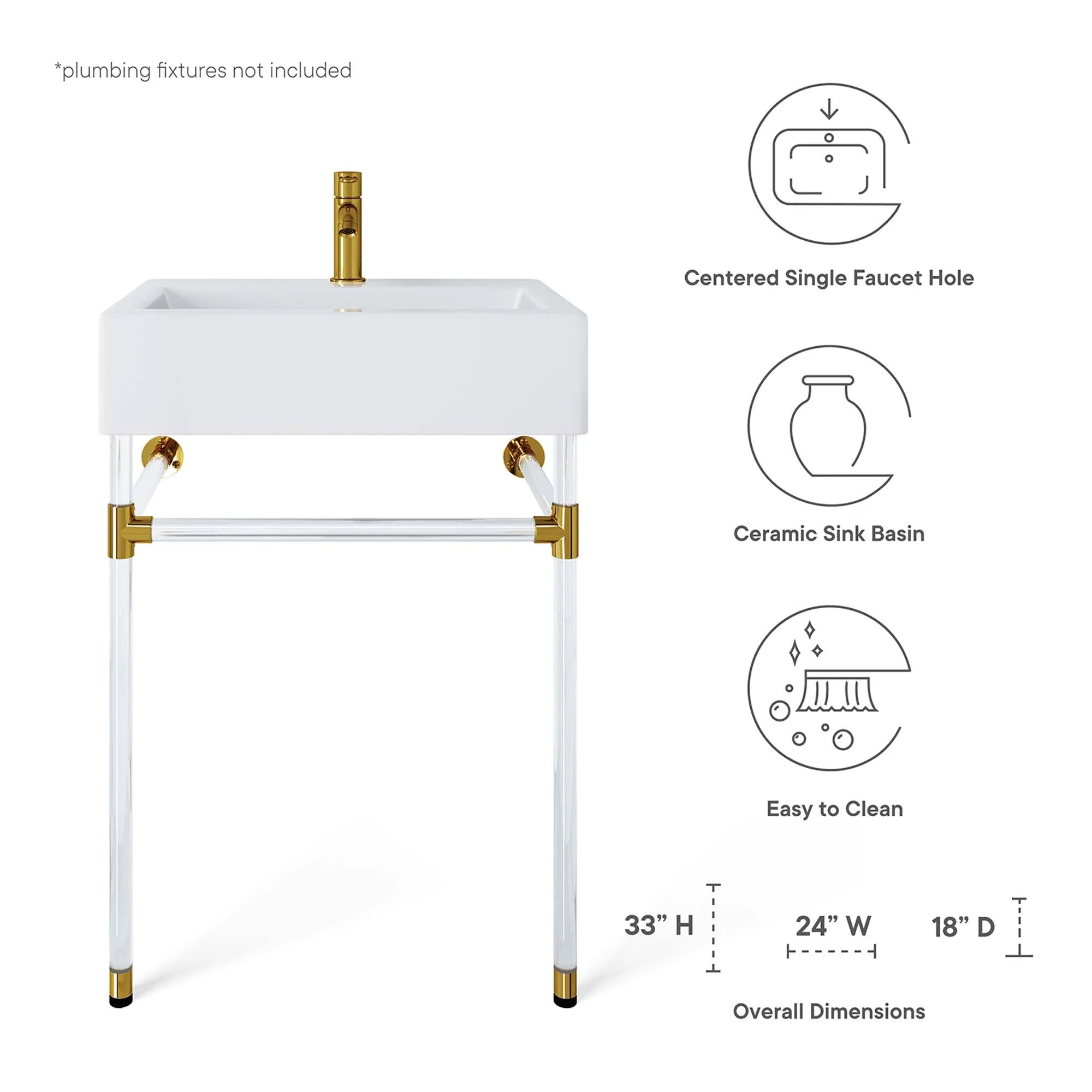 Meuble-lavabo mural en acrylique Redeem inclus