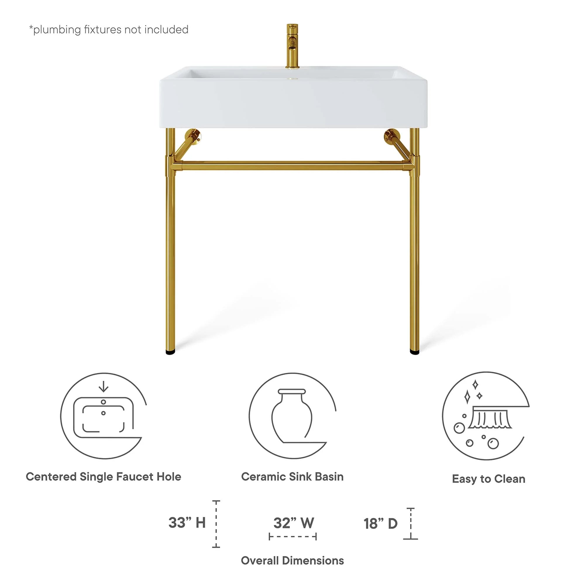 Redeem Acrylic Wall-Mount Bathroom Vanity Basin Included